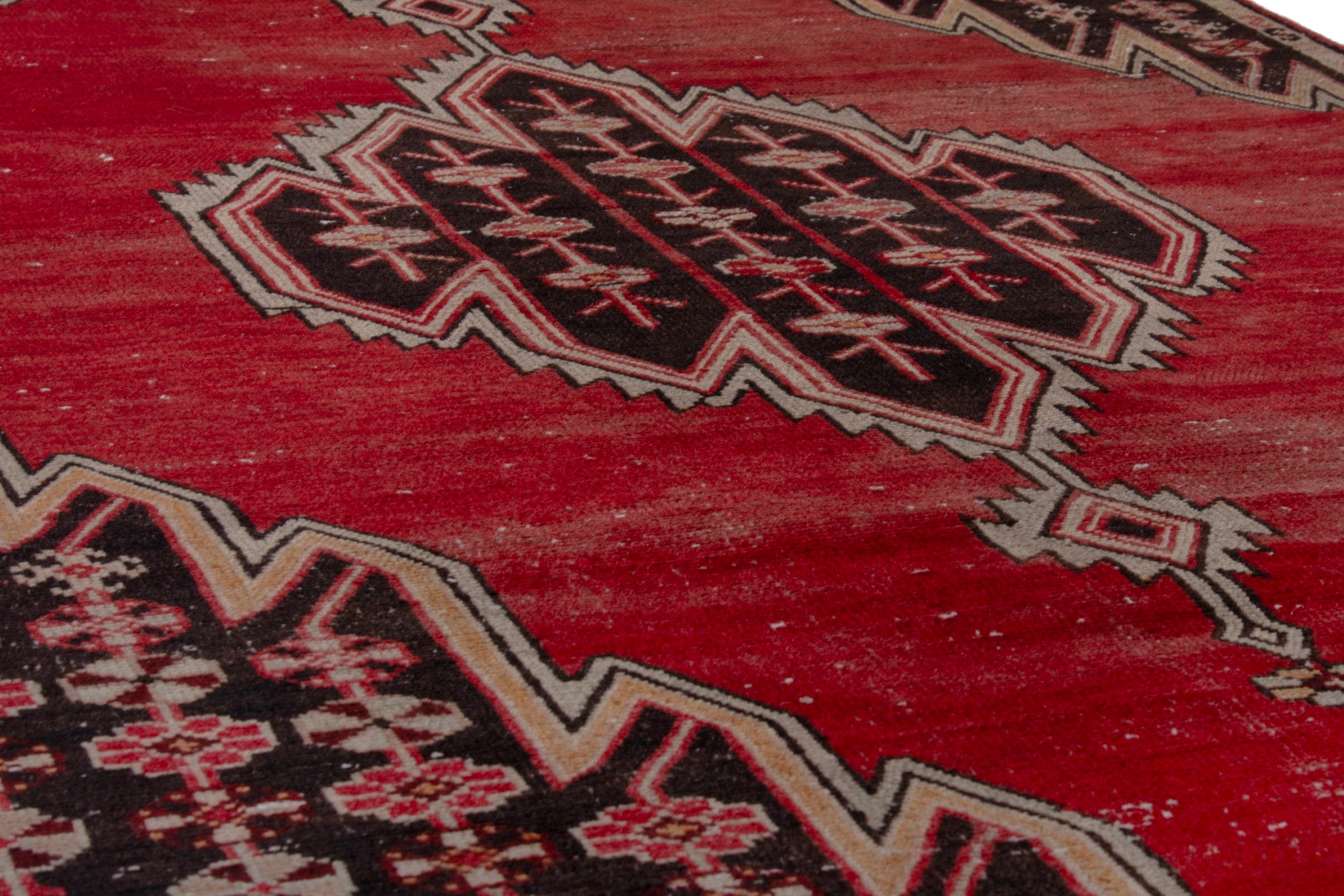 Persian Saveh accent rug in deep red and walnut, view 10 of 17