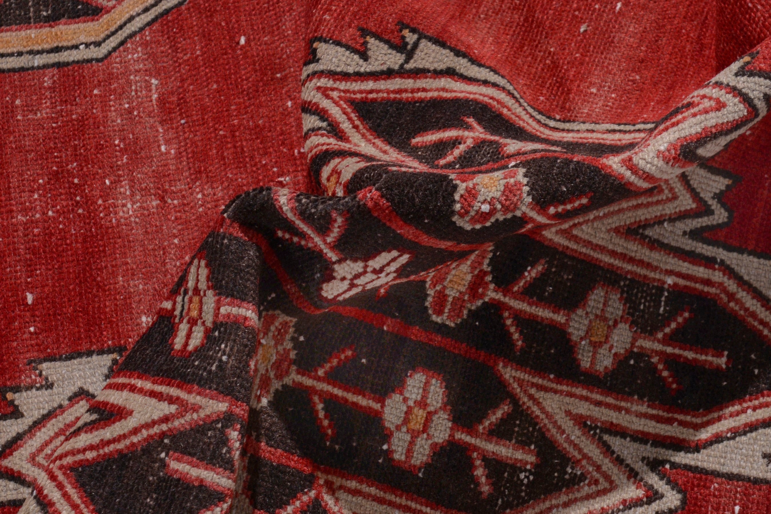 Persian Saveh accent rug in deep red and walnut, view 14 of 17