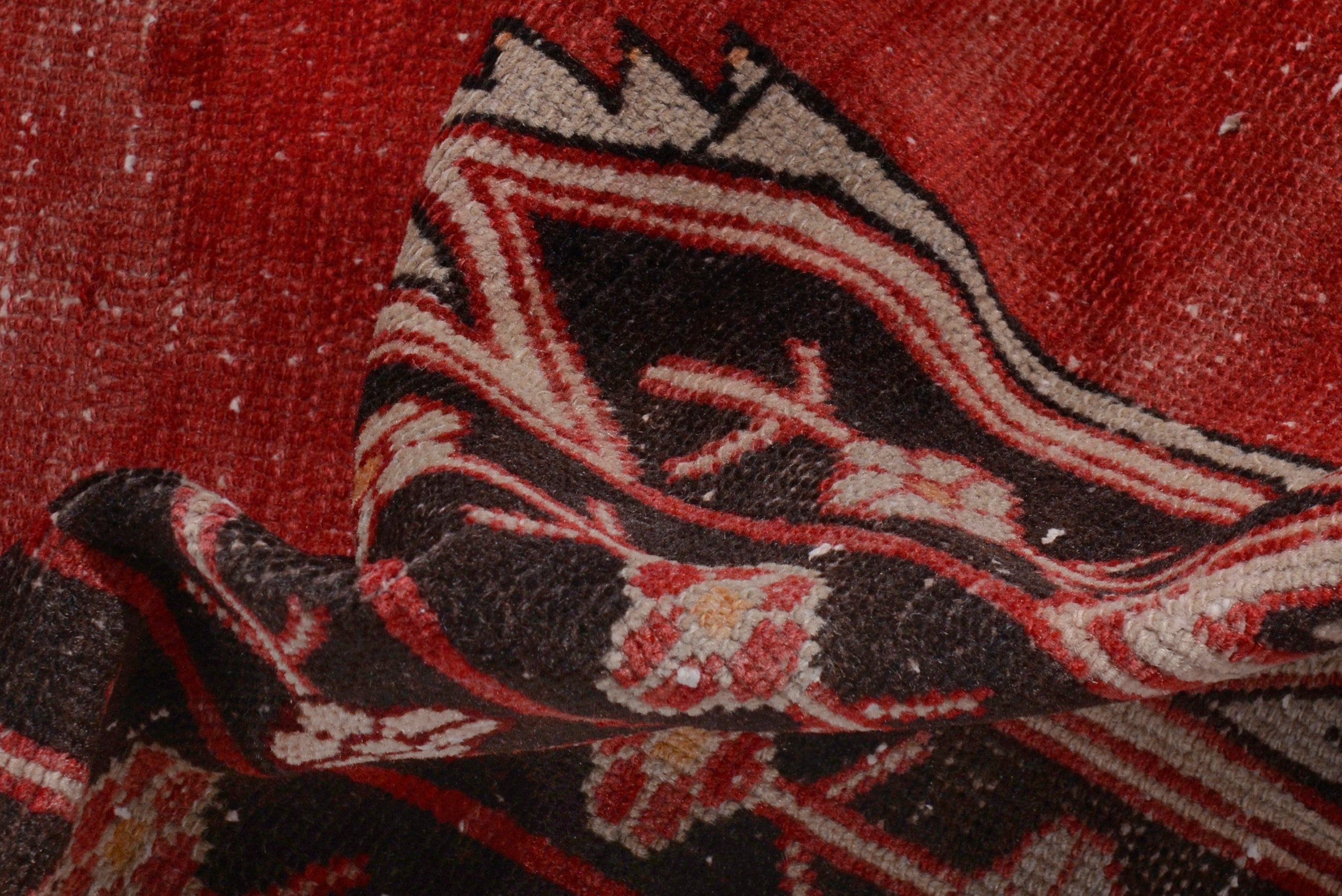 Persian Saveh accent rug in deep red and walnut, view 15 of 17