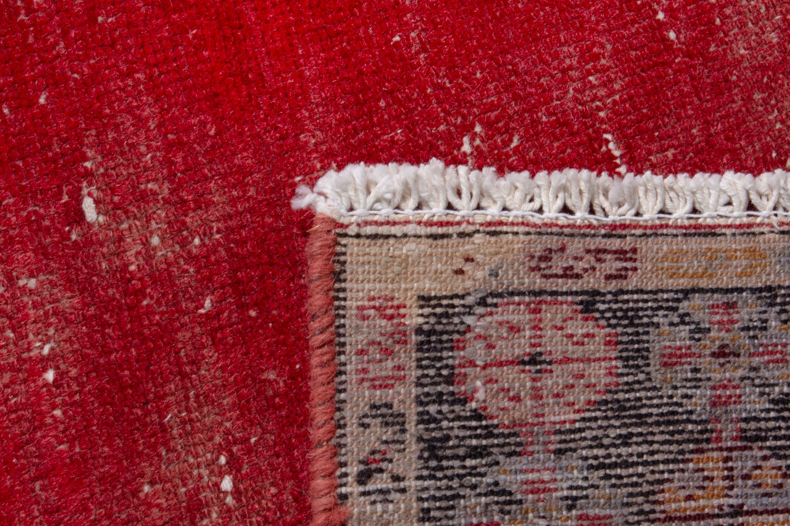 Persian Saveh accent rug in deep red and walnut, view 17 of 17