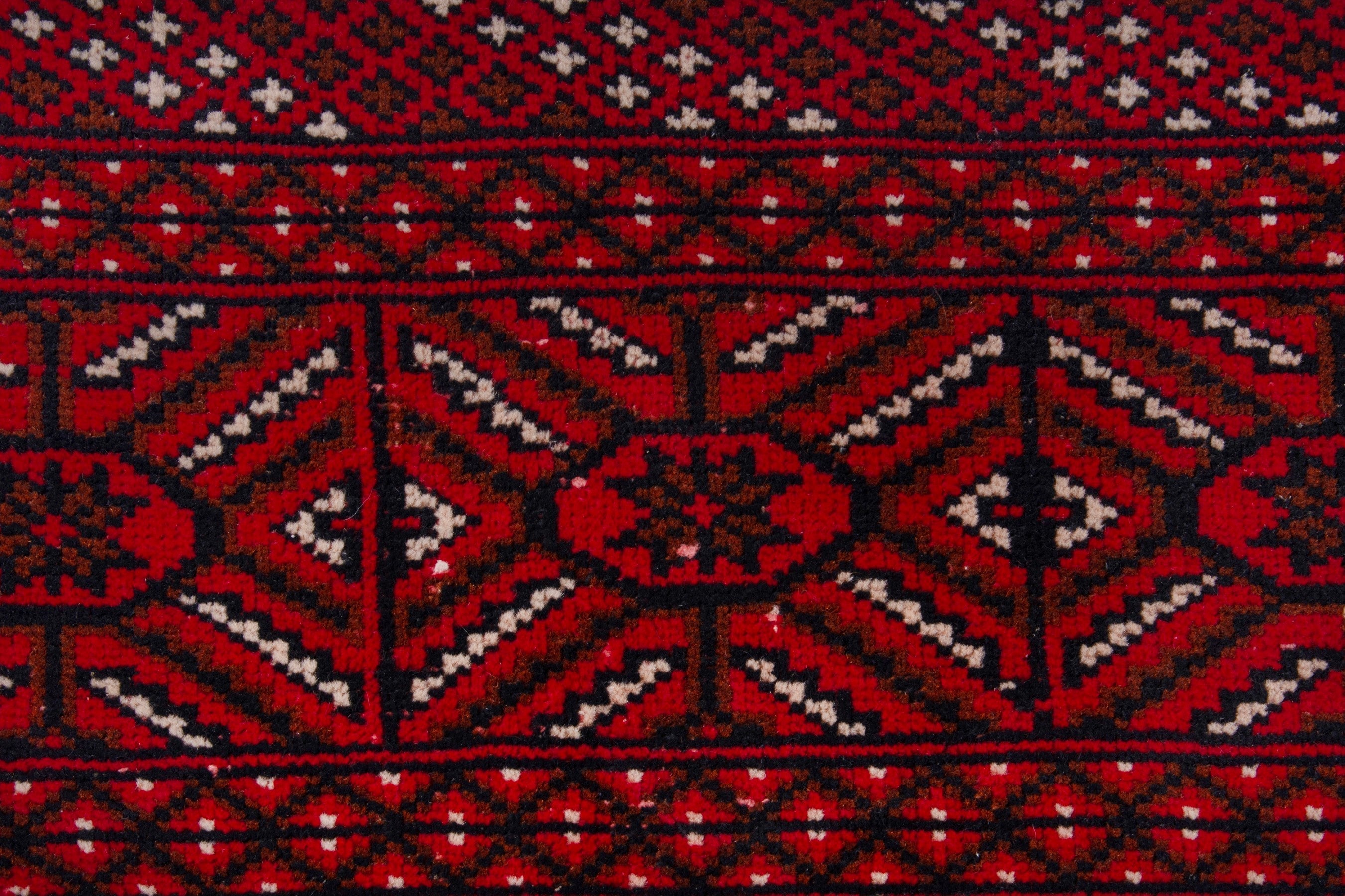 Persian Torkaman accent rug in deep red and burgundy, view 13 of 17