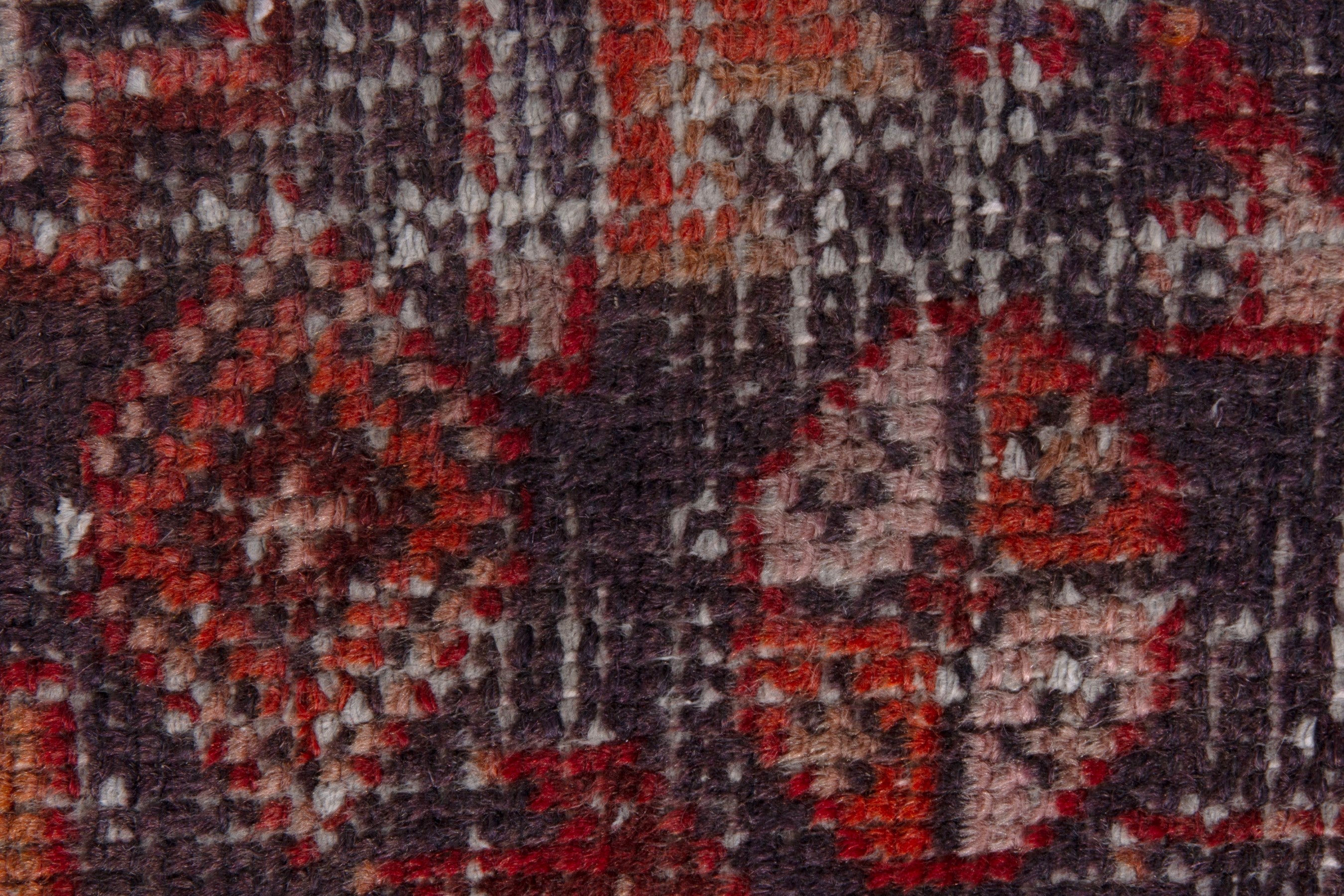 Persian Baluch runner rug in greige and deep red, view 13 of 18