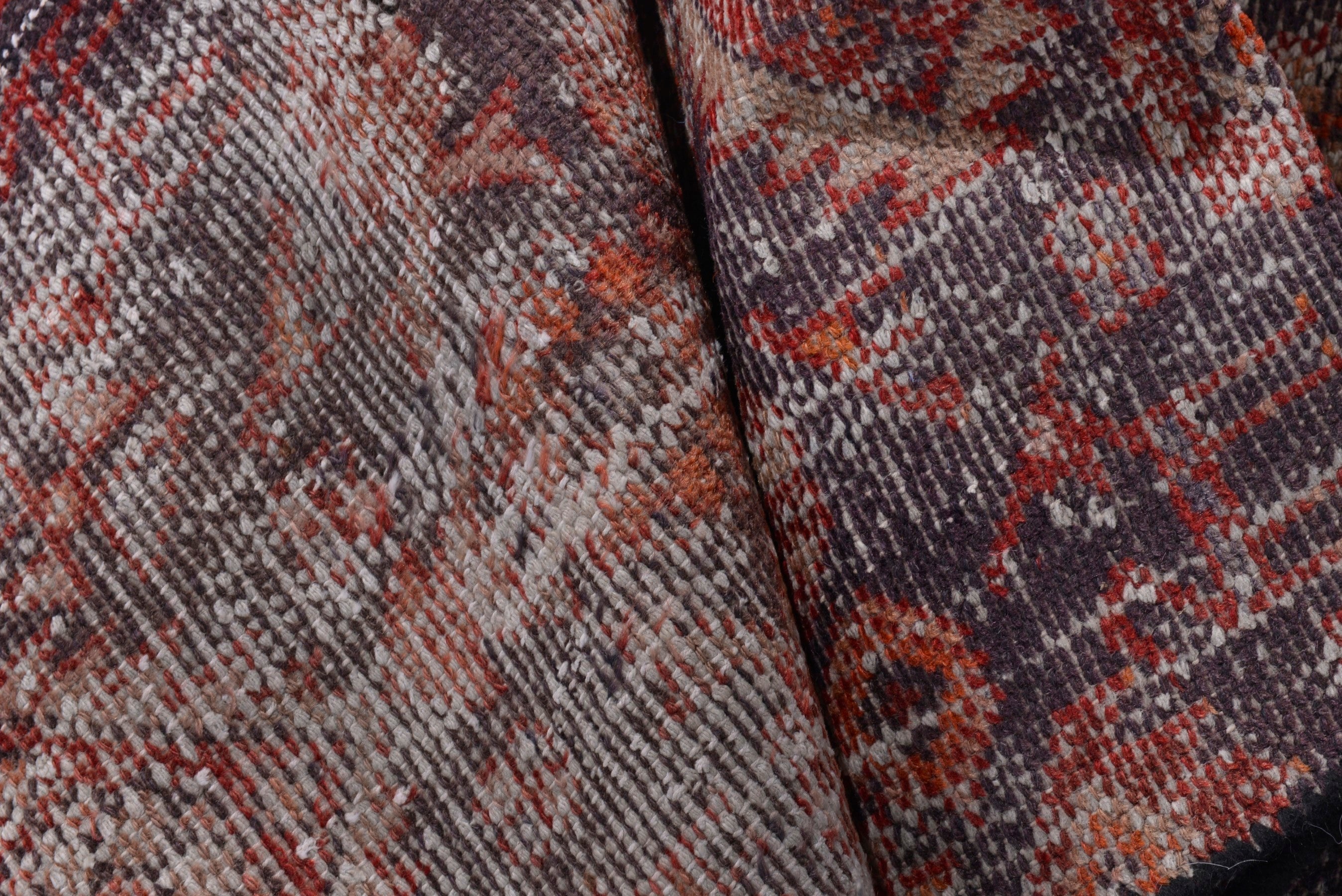 Persian Baluch runner rug in greige and deep red, view 15 of 18