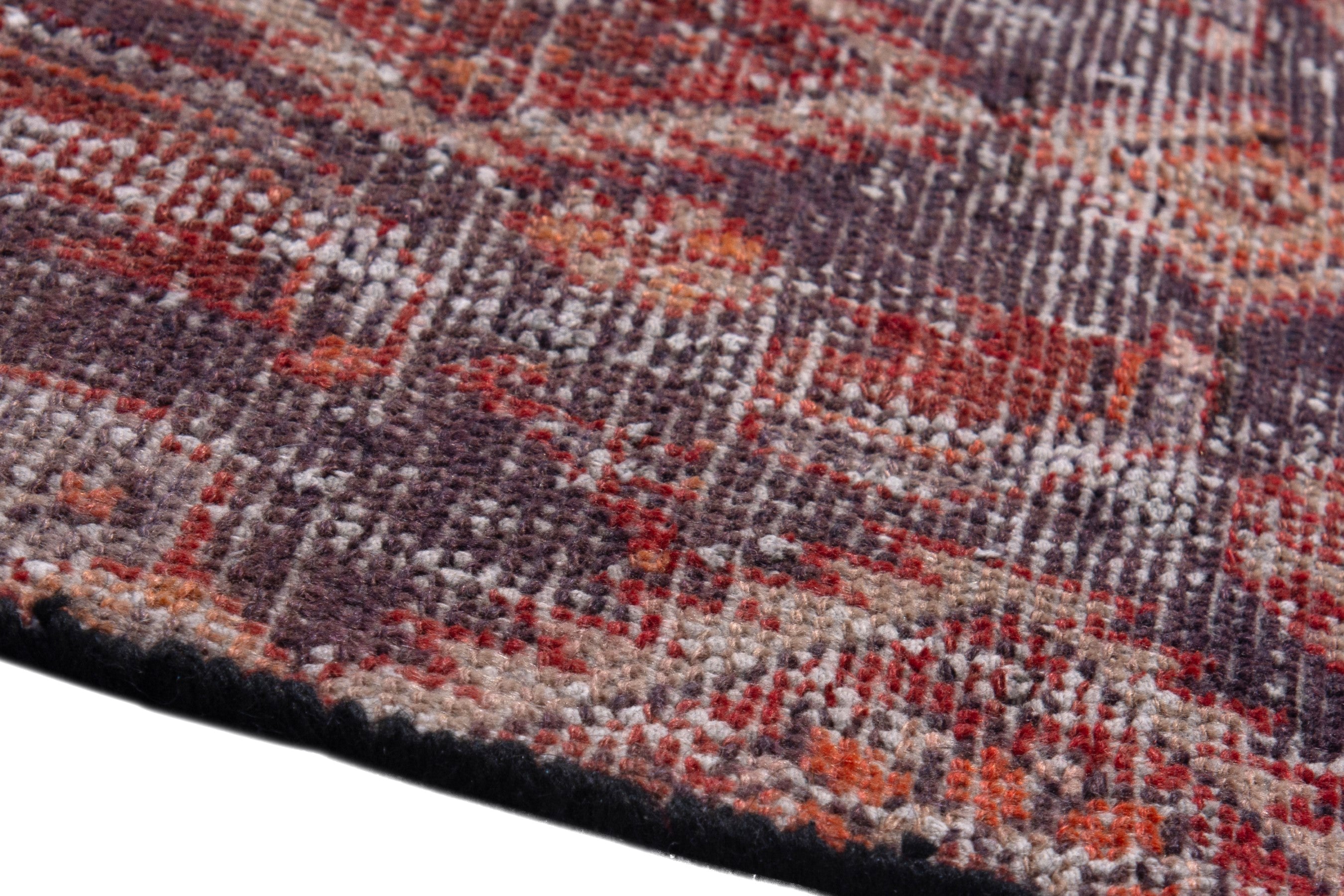 Persian Baluch runner rug in greige and deep red, view 8 of 18
