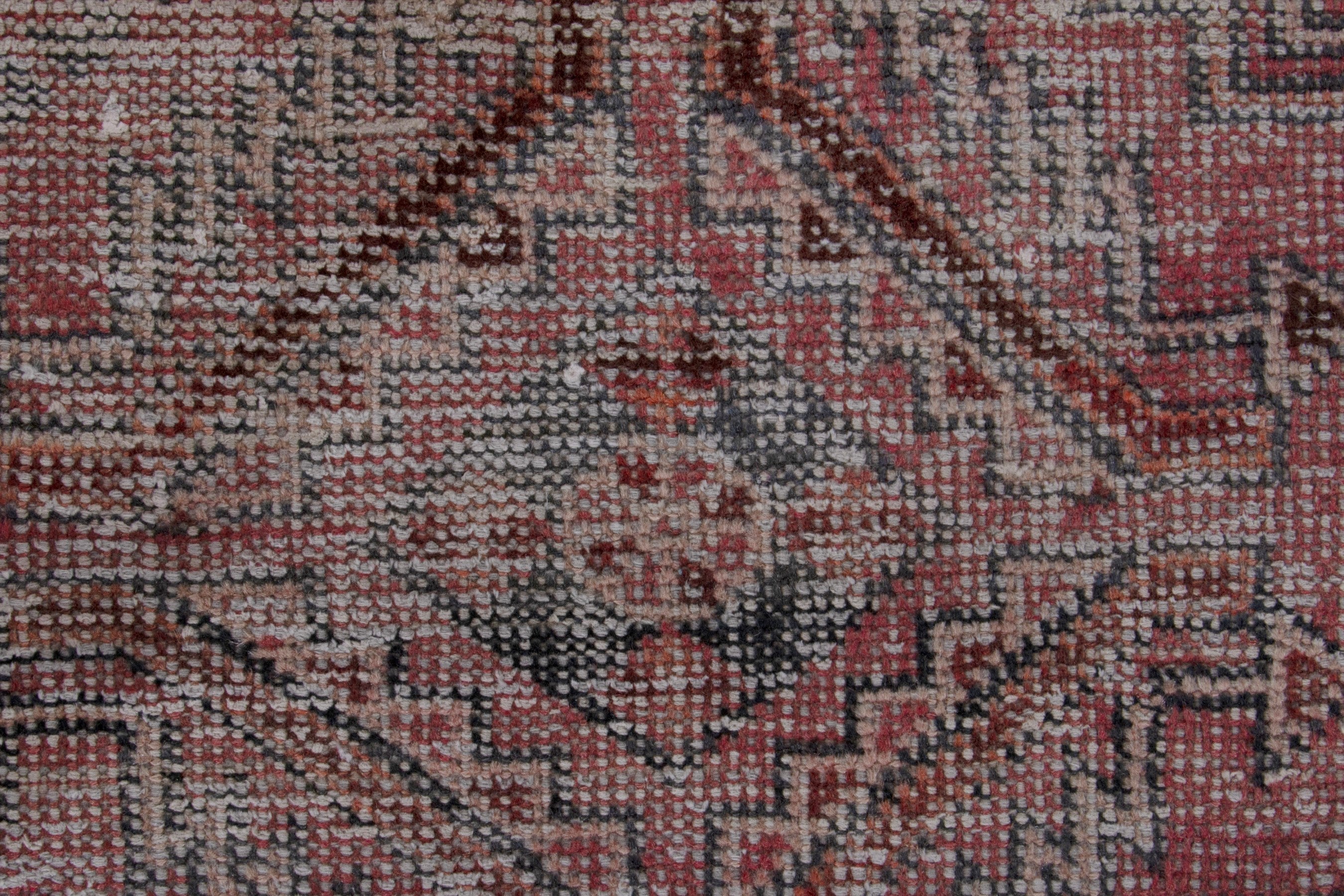 Persian Ferdos accent rug in greige and faded red, view 13 of 18