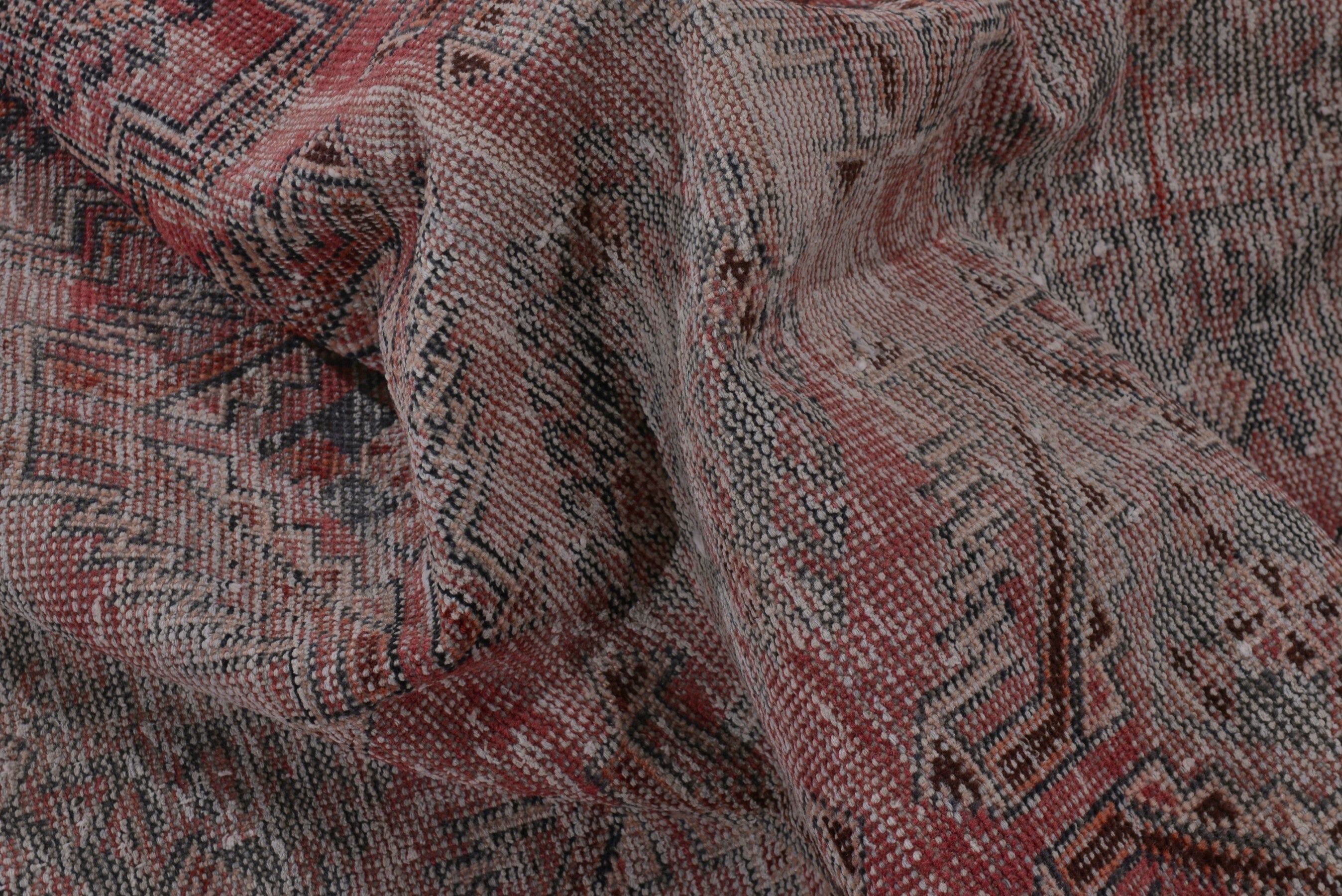 Persian Ferdos accent rug in greige and faded red, view 16 of 18