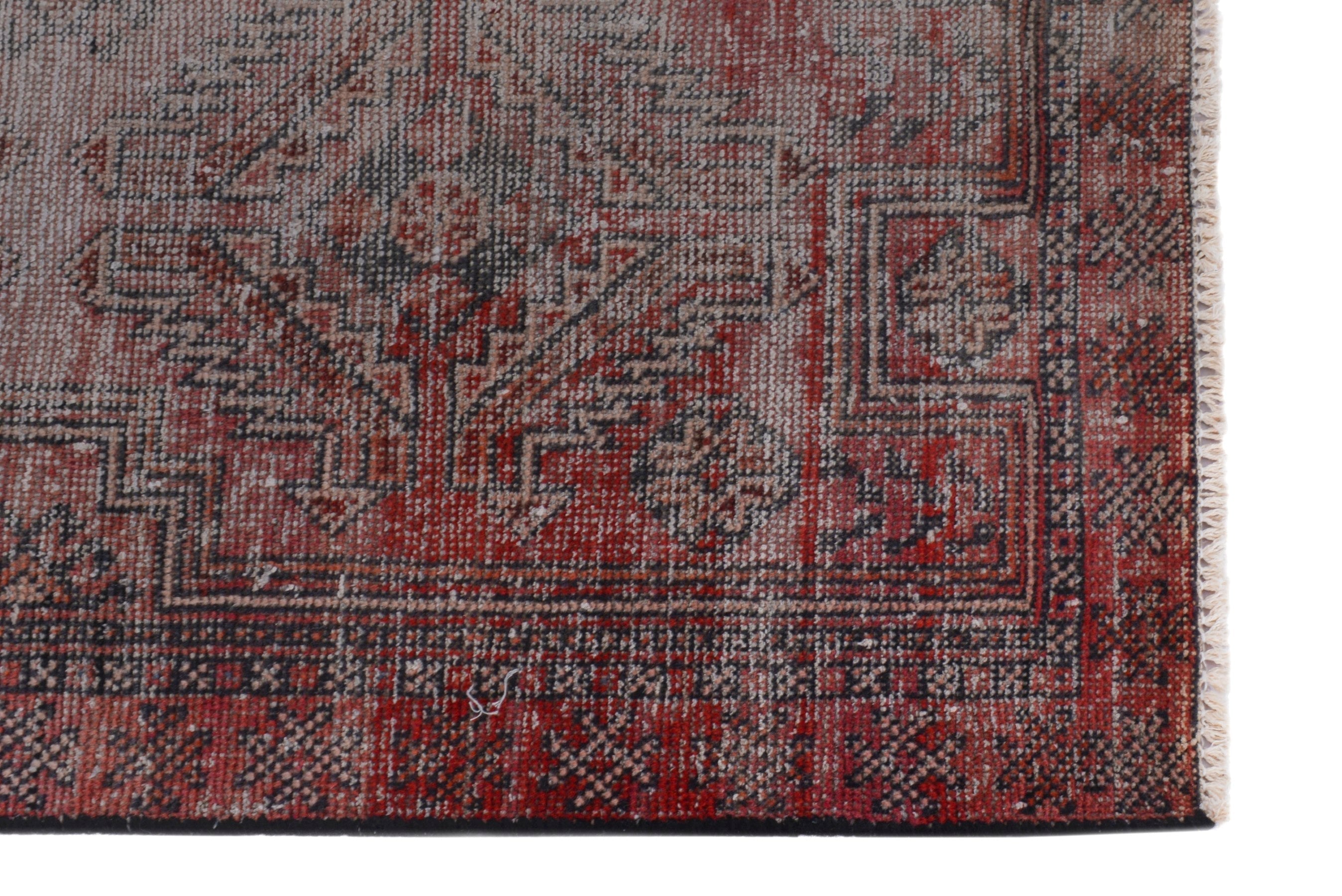 Persian Ferdos accent rug in greige and faded red, view 5 of 18