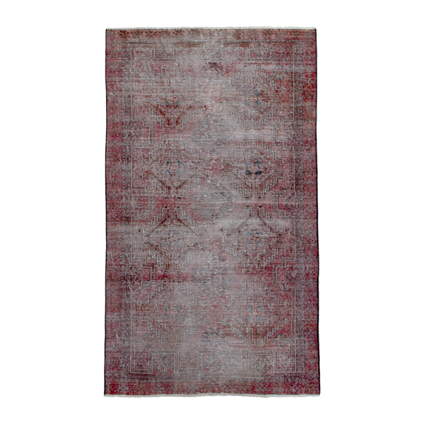 Persian Ferdos accent rug in greige and faded red, 3'5" x 6'6"