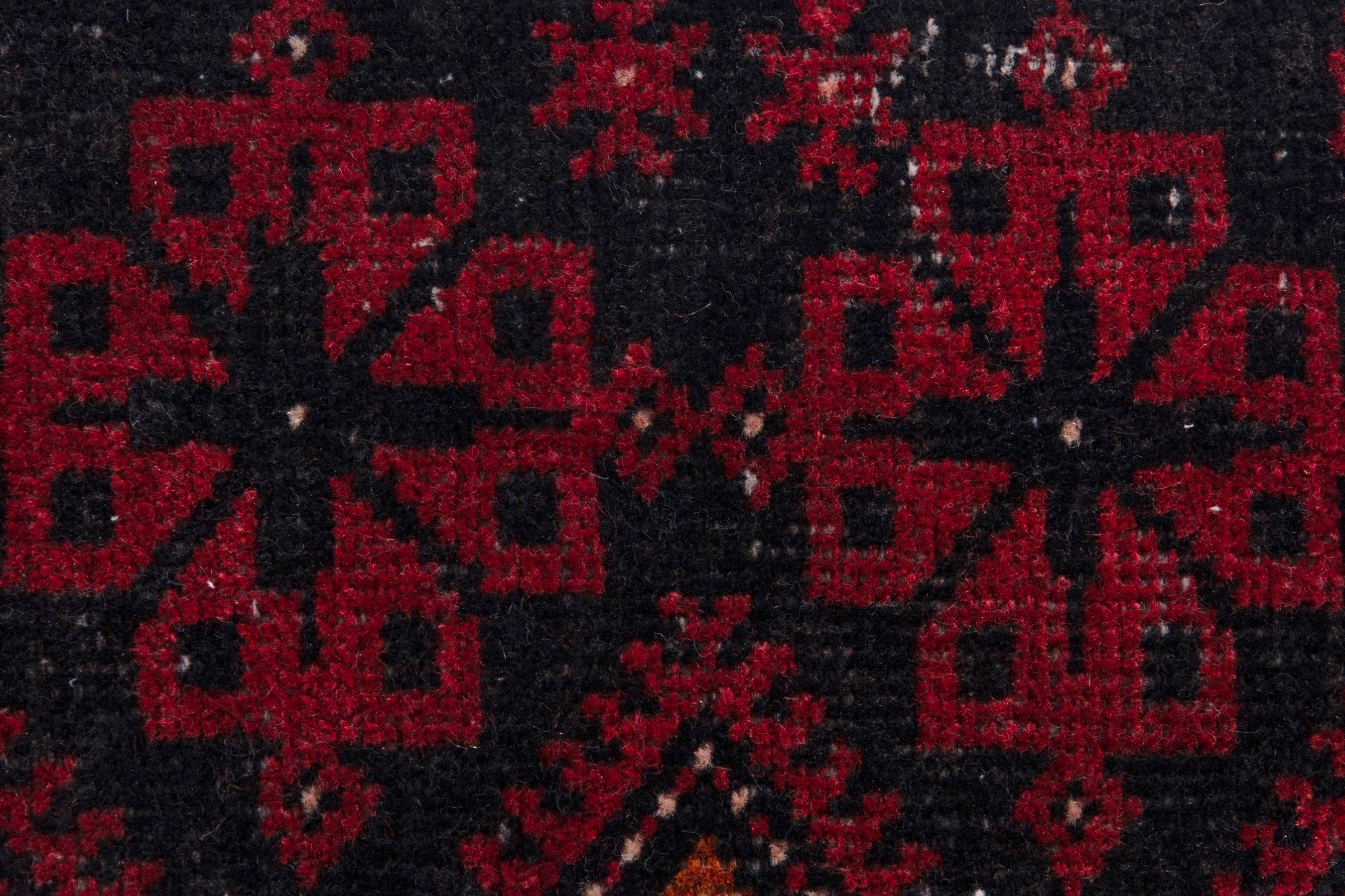 Persian Baluch accent rug in deep red and burgundy, view 11 of 17