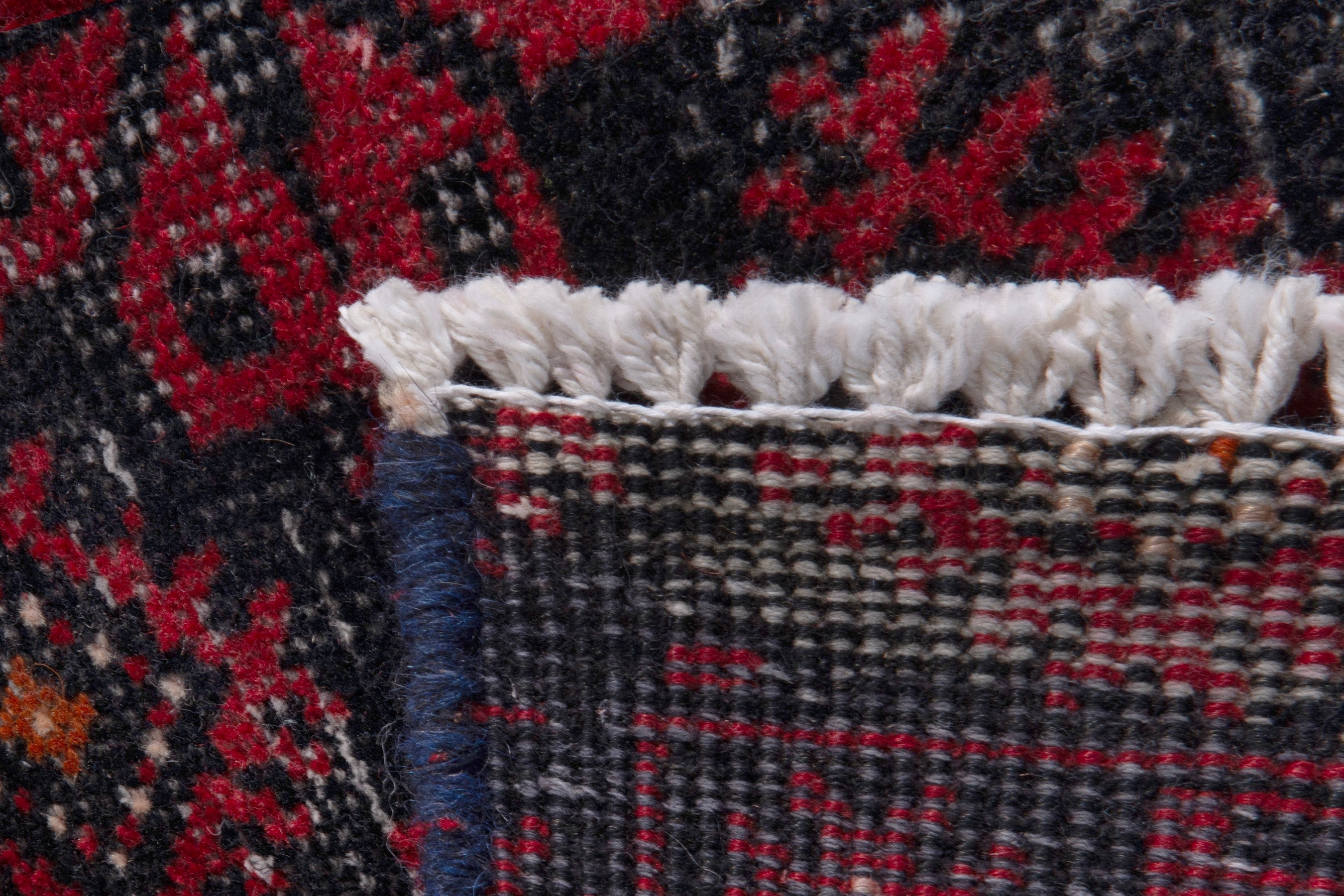 Persian Baluch accent rug in deep red and burgundy, view 17 of 17