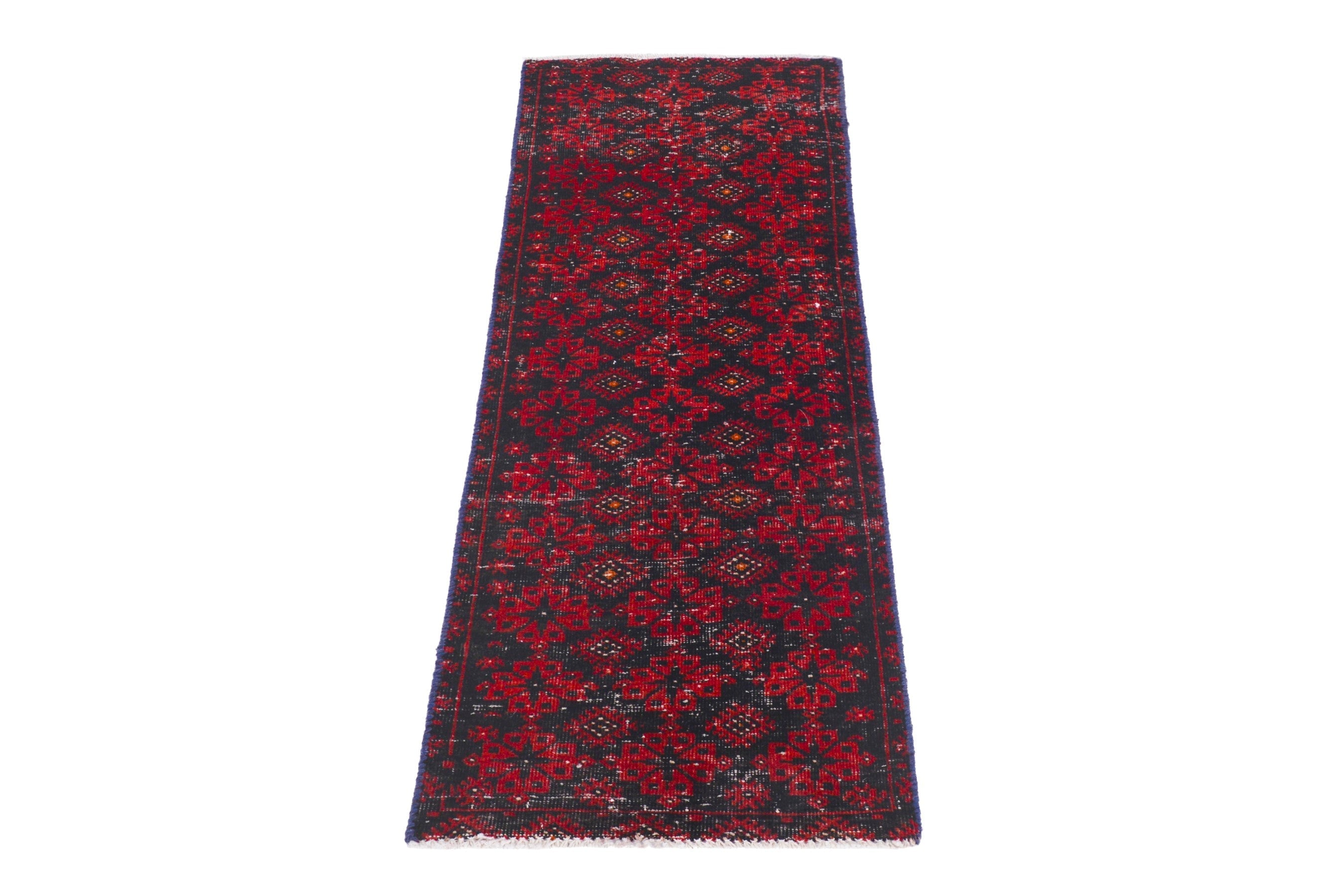 Persian Baluch accent rug in deep red and burgundy, view 2 of 17