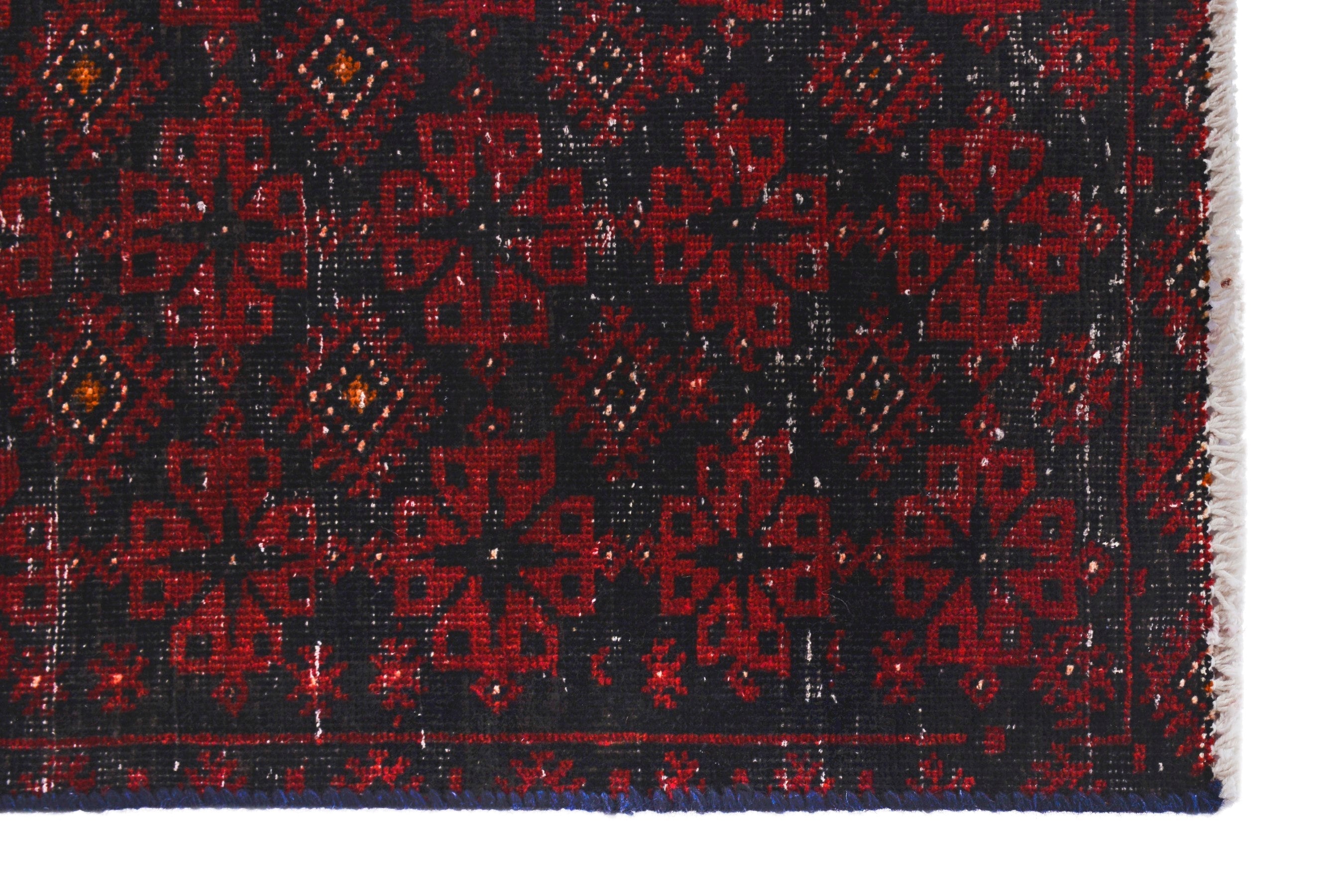 Persian Baluch accent rug in deep red and burgundy, view 5 of 17