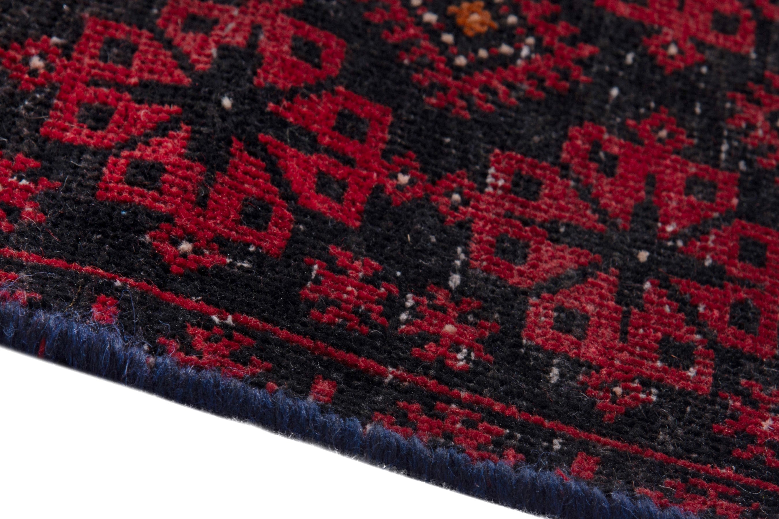 Persian Baluch accent rug in deep red and burgundy, view 8 of 17