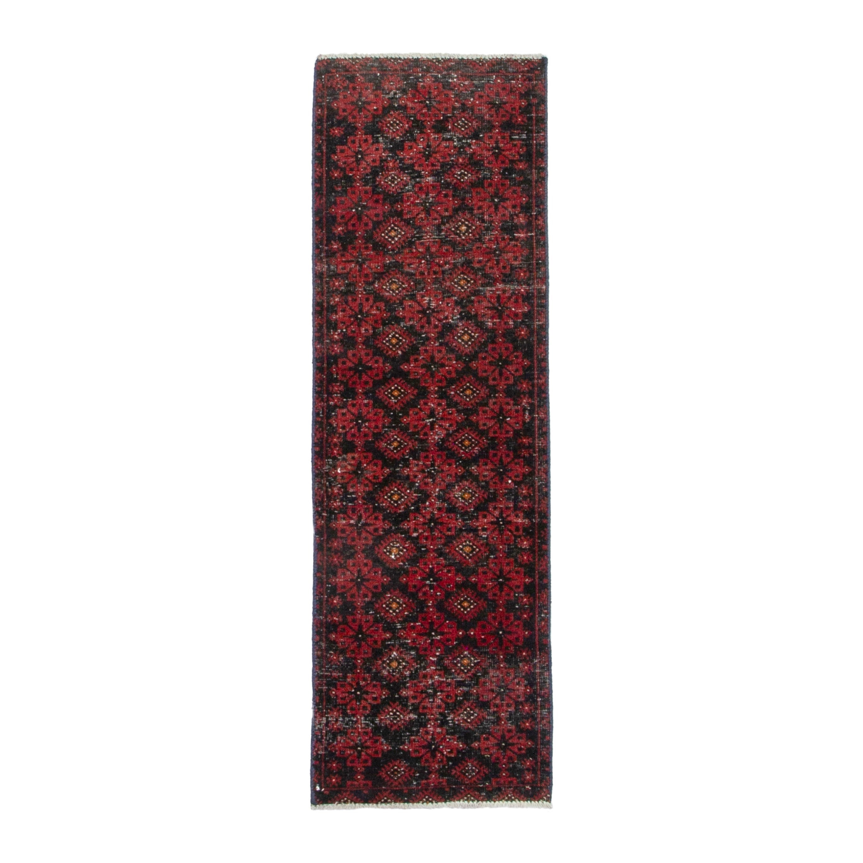 Persian Baluch accent rug in deep red and burgundy, 1'8" x 5'3"