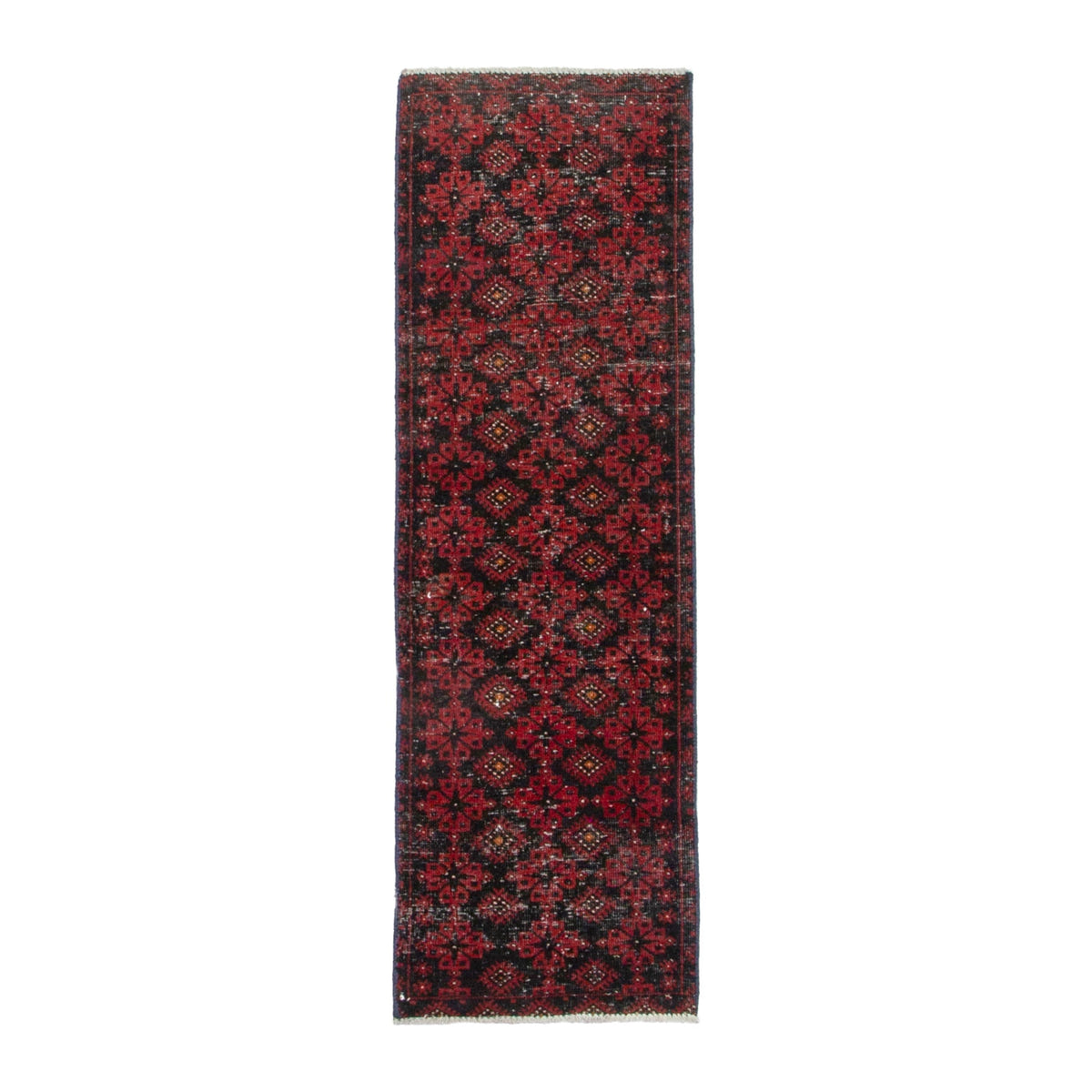 Persian Baluch accent rug in deep red and burgundy, 1'8" x 5'3"