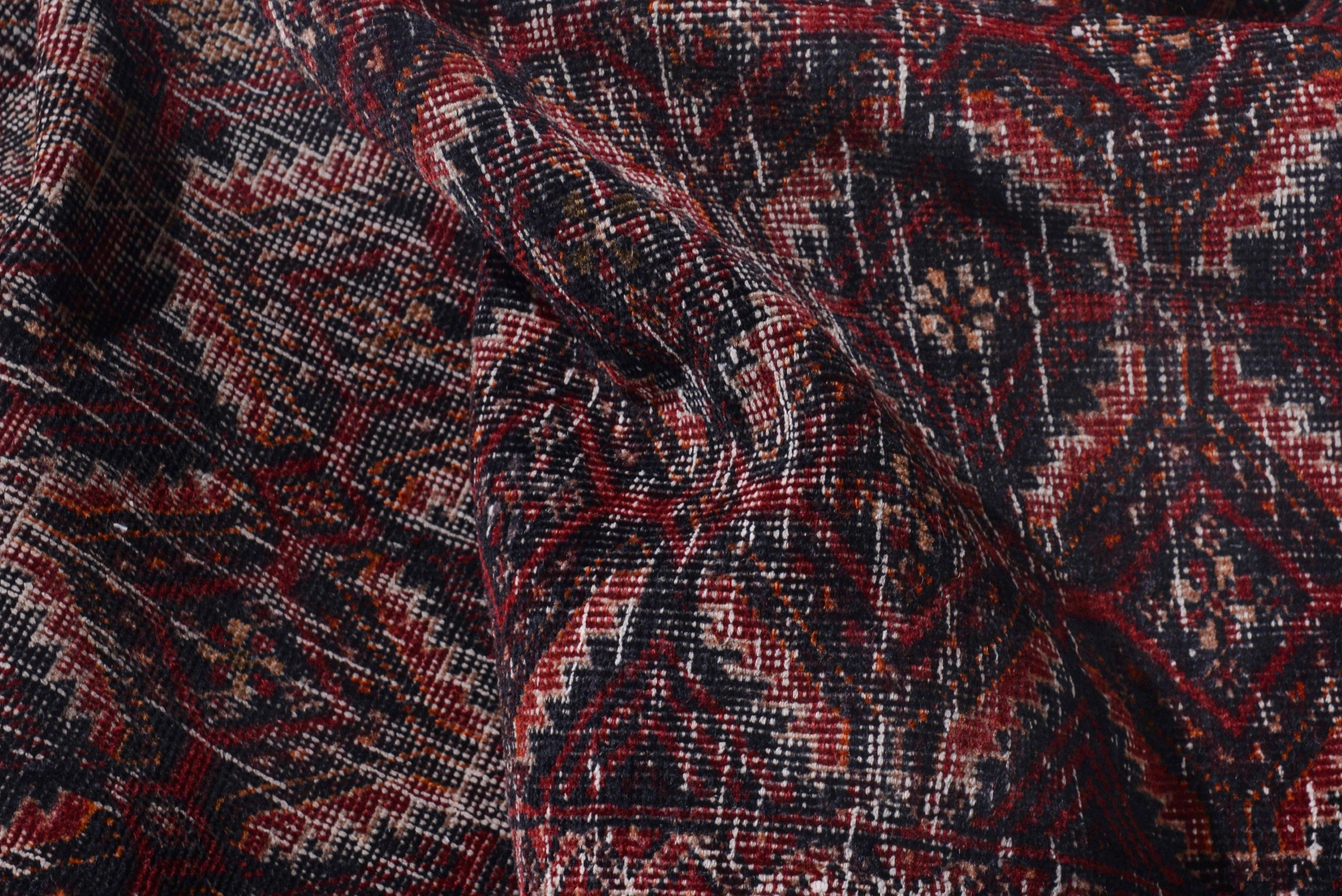 Persian Baluch runner rug in burgundy and rust, view 14 of 18