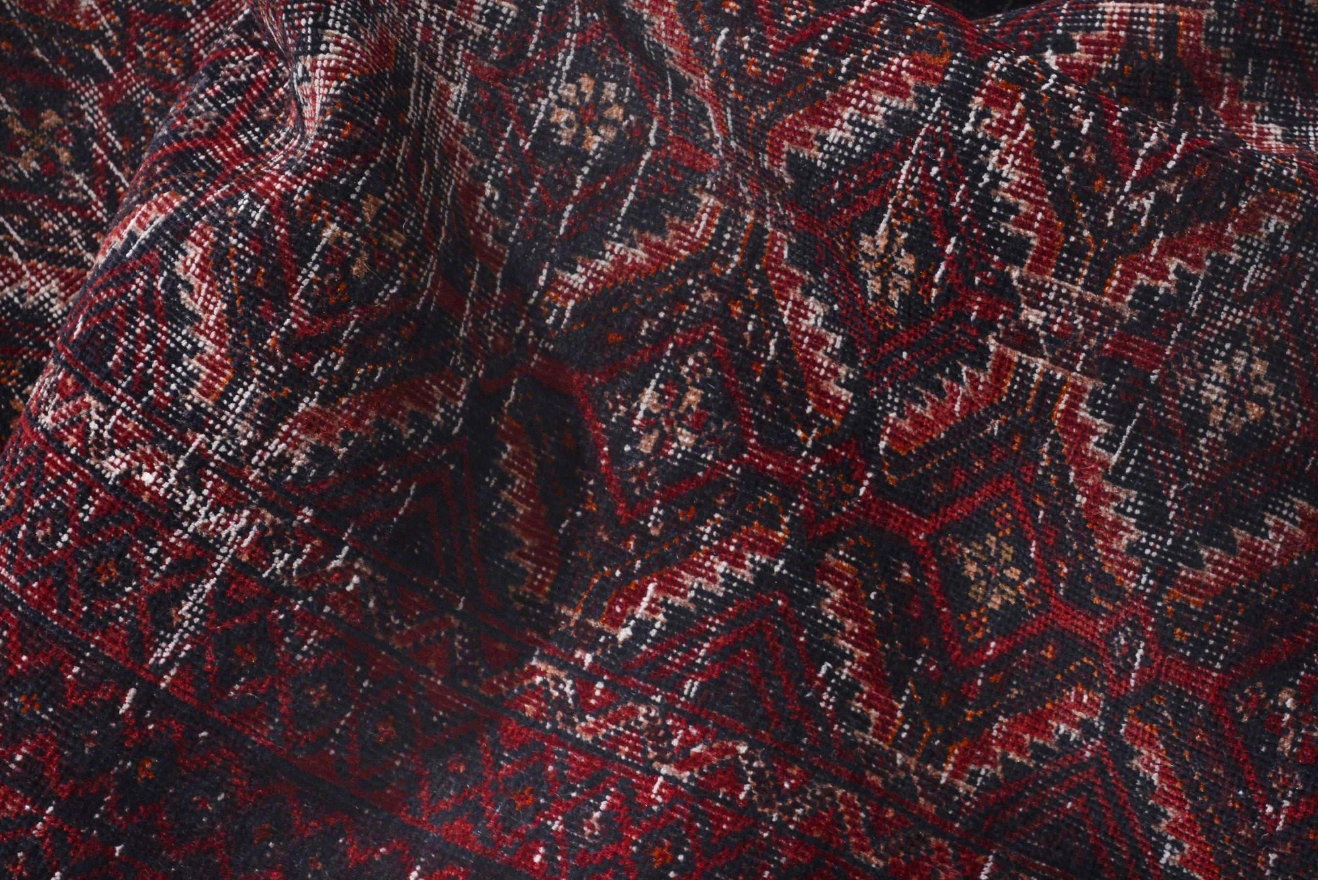 Persian Baluch runner rug in burgundy and rust, view 15 of 18