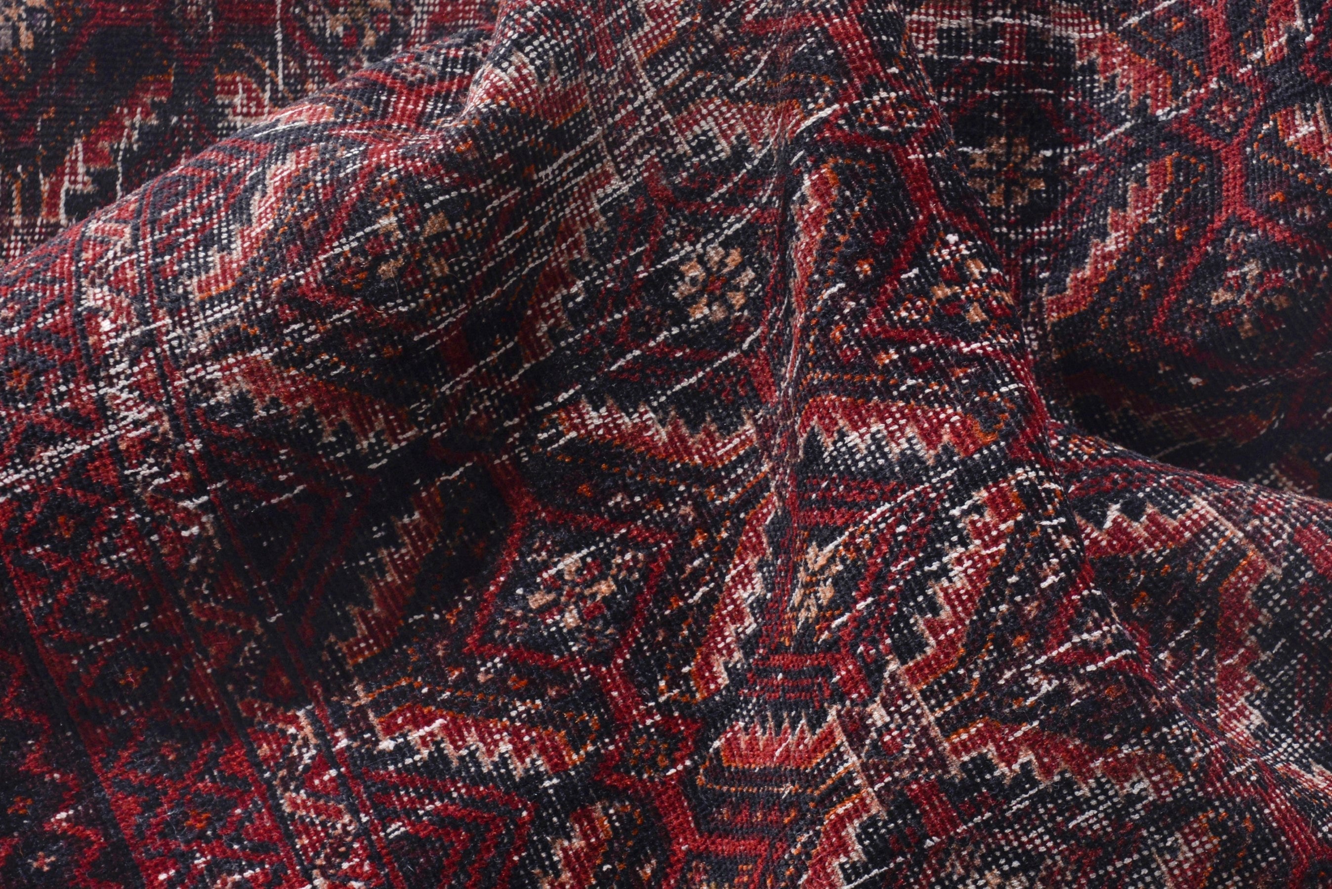Persian Baluch runner rug in burgundy and rust, view 16 of 18
