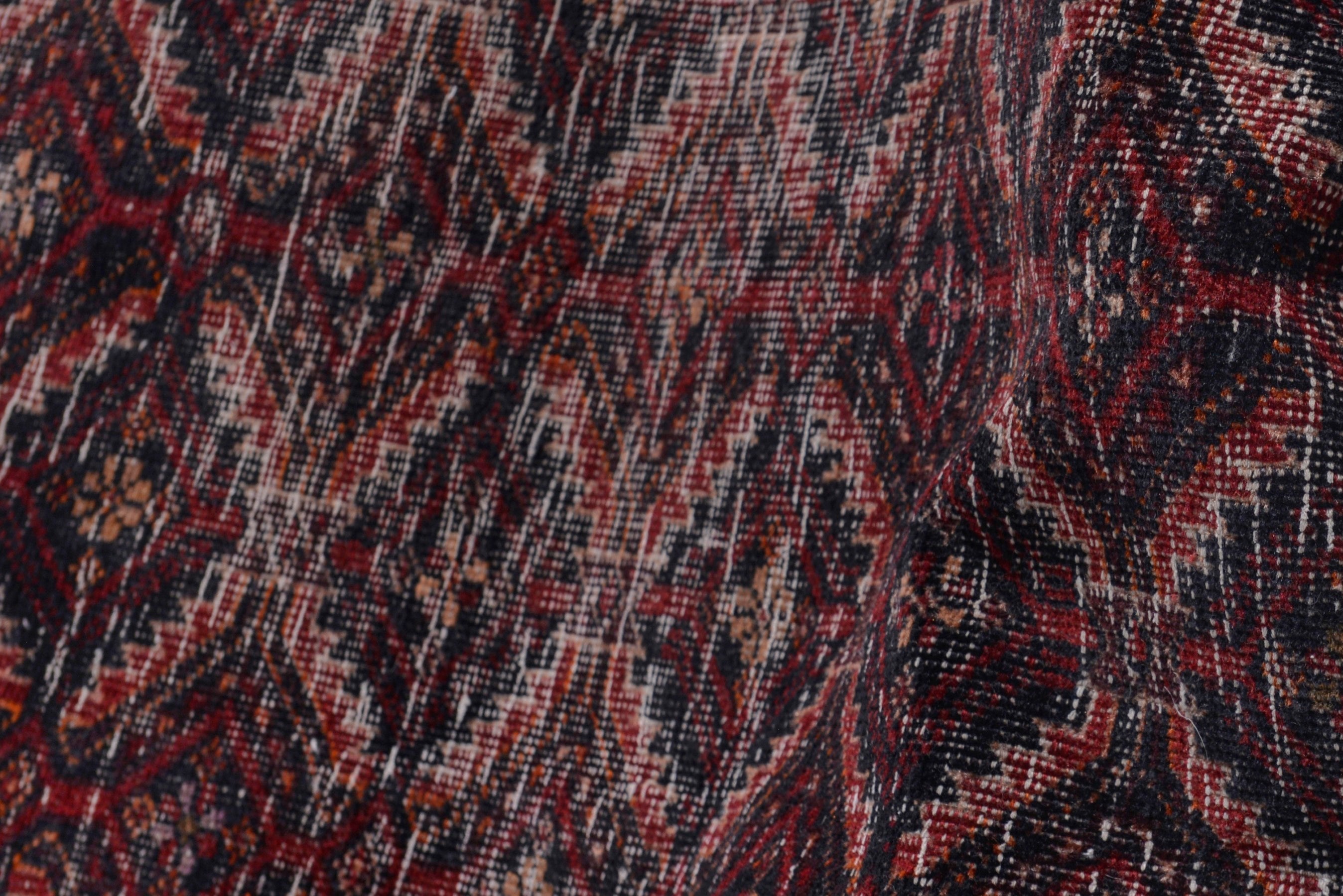 Persian Baluch runner rug in burgundy and rust, view 17 of 18