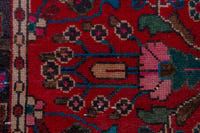 Turkish Anatolian runner rug in deep red and navy, view 6 of 22