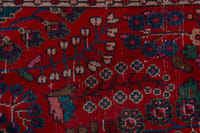 Turkish Anatolian runner rug in deep red and navy, view 7 of 22