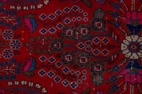 Turkish Anatolian runner rug in deep red and navy, view 8 of 22