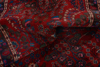 Turkish Anatolian runner rug in deep red and navy, view 11 of 22