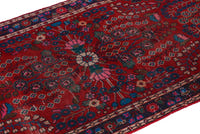 Turkish Anatolian runner rug in deep red and navy, view 17 of 22