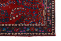 Turkish Anatolian runner rug in deep red and navy, view 18 of 22