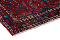 Turkish Anatolian runner rug in deep red and navy, view 19 of 22