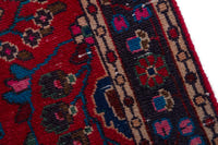 Turkish Anatolian runner rug in deep red and navy, view 20 of 22
