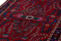 Turkish Anatolian runner rug in deep red and navy, view 22 of 22