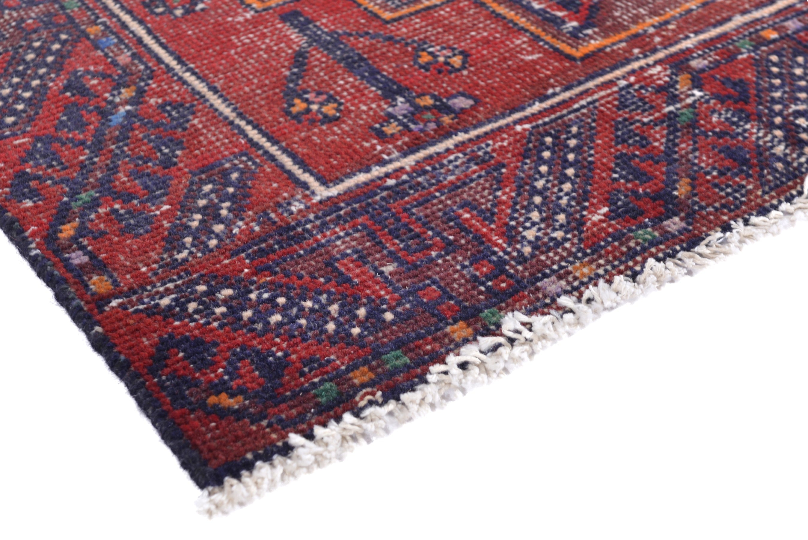 Persian Baluch runner rug in deep red and burgundy, view 4 of 17
