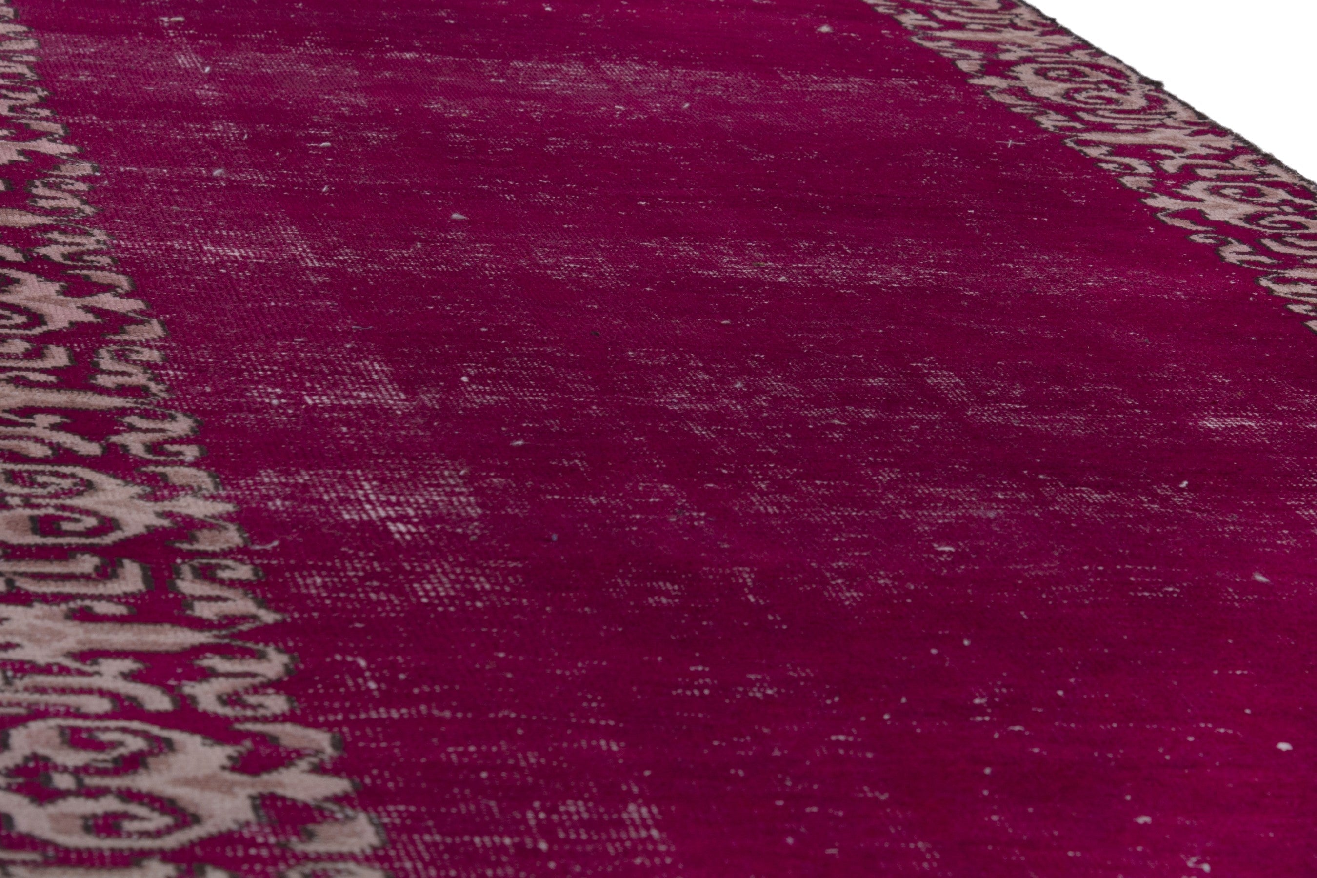 Persian Tabriz runner rug in burgundy and dusty rose, view 10 of 17