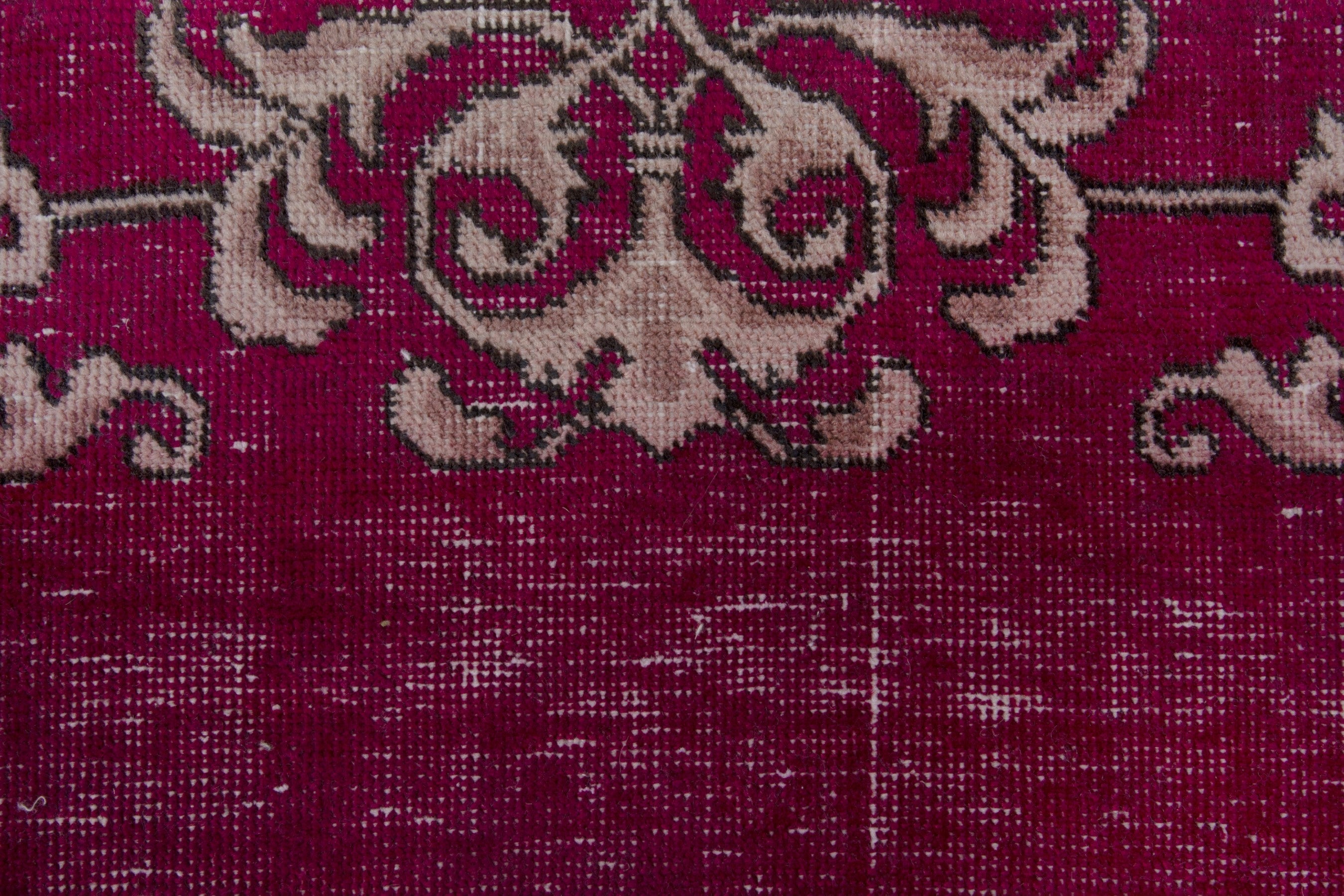 Persian Tabriz runner rug in burgundy and dusty rose, view 13 of 17