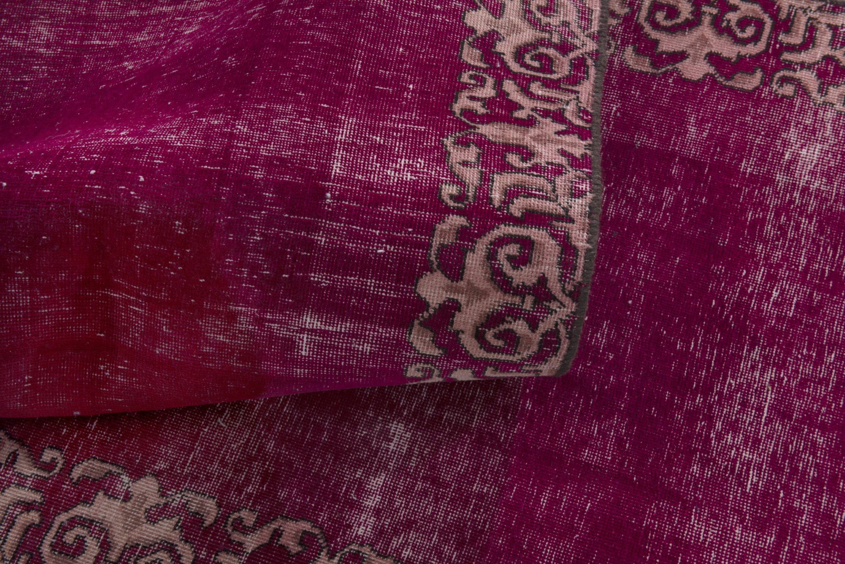 Persian Tabriz runner rug in burgundy and dusty rose, view 14 of 17