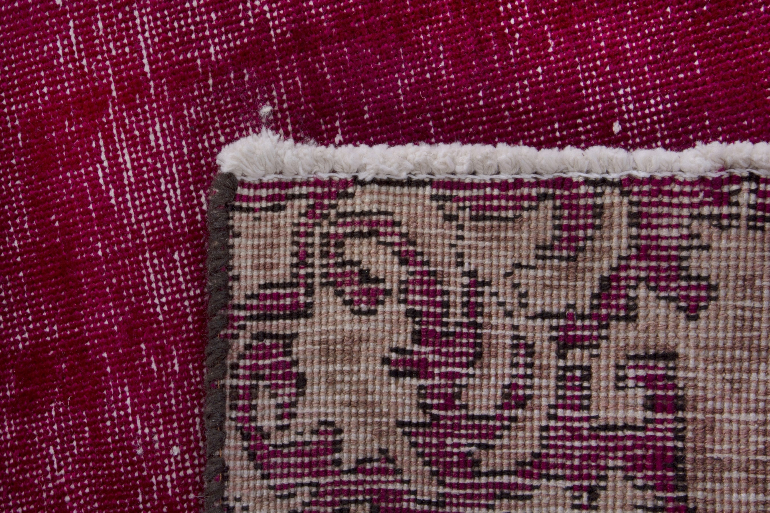 Persian Tabriz runner rug in burgundy and dusty rose, view 17 of 17