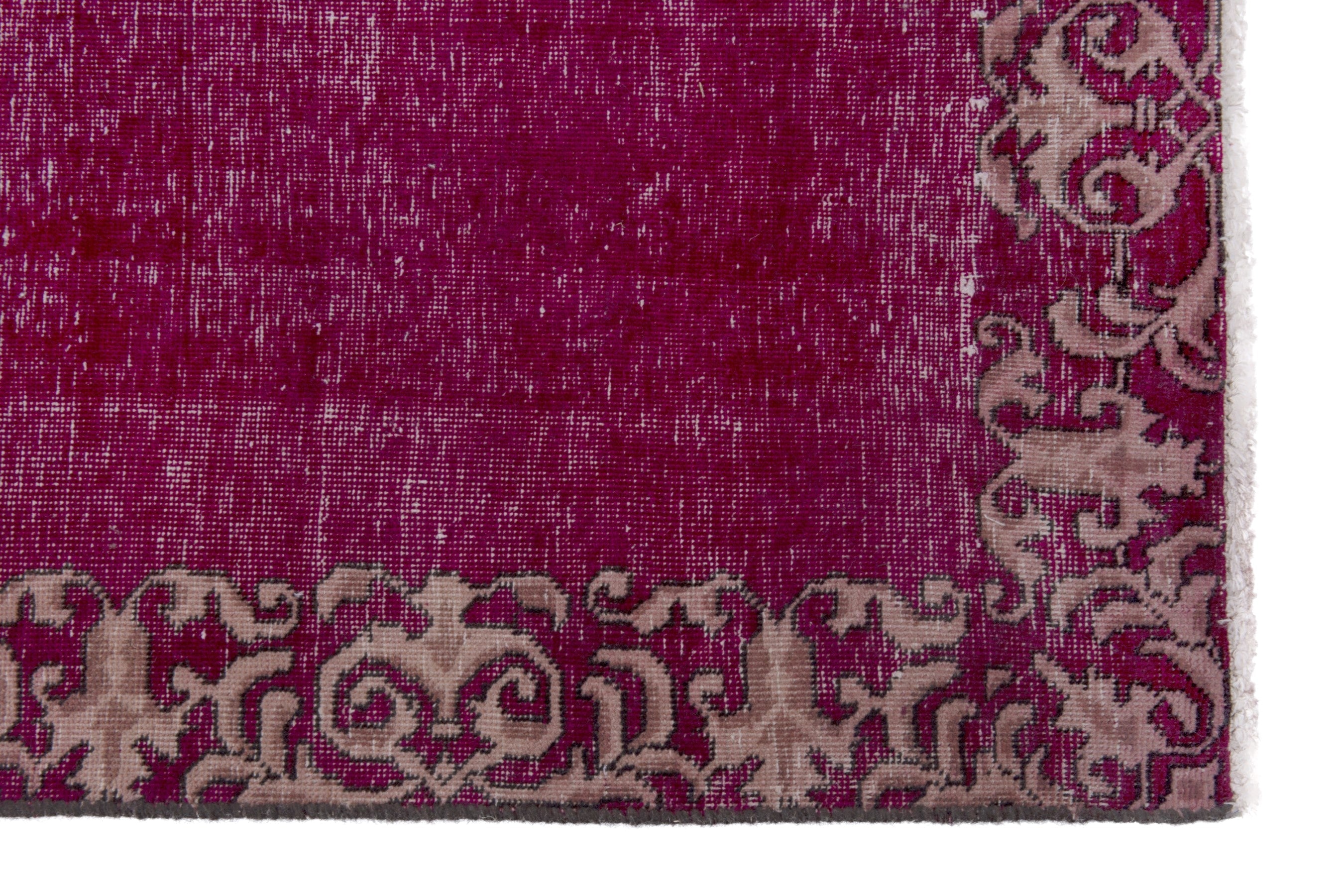 Persian Tabriz runner rug in burgundy and dusty rose, view 5 of 17