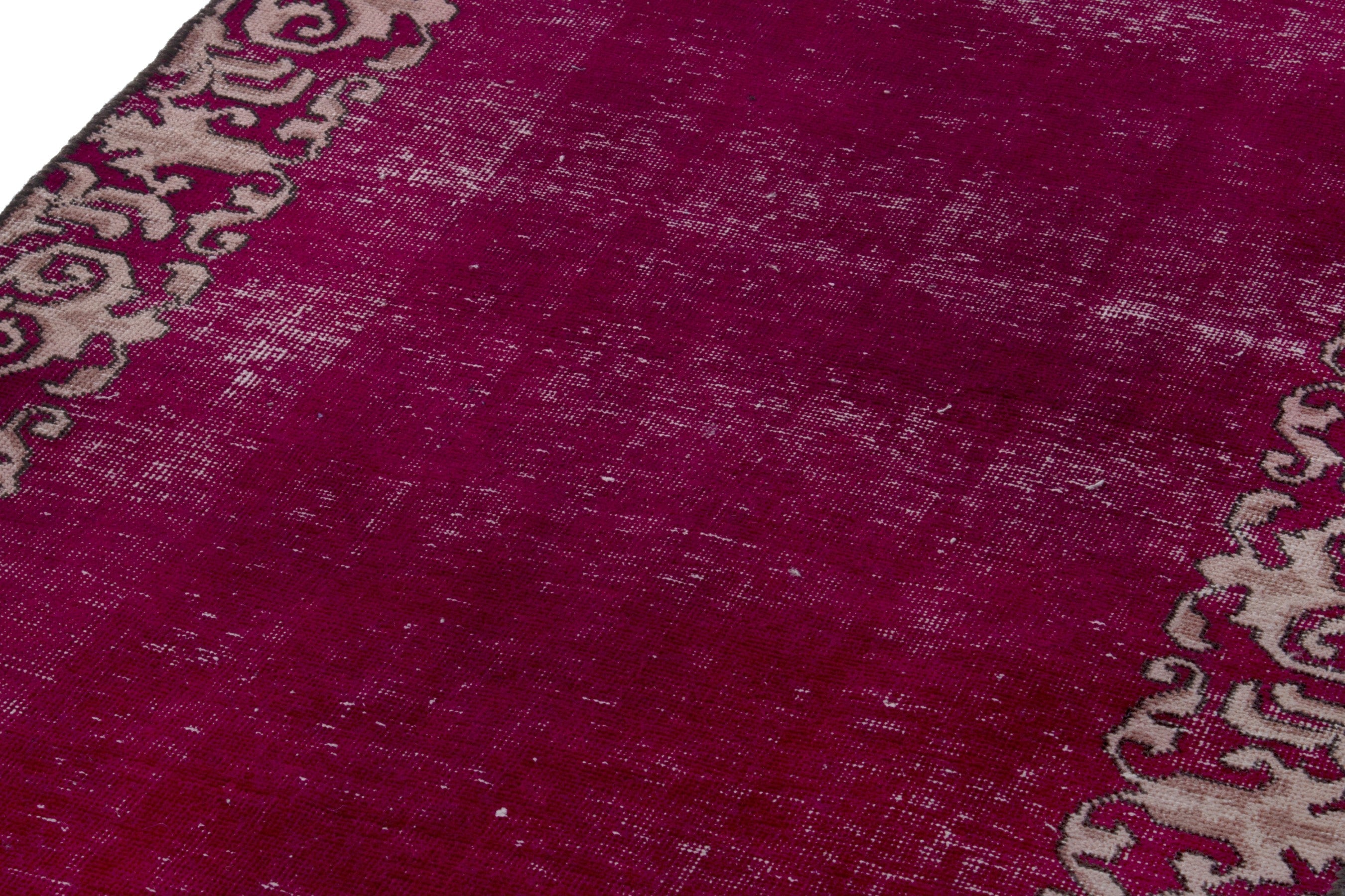 Persian Tabriz runner rug in burgundy and dusty rose, view 9 of 17