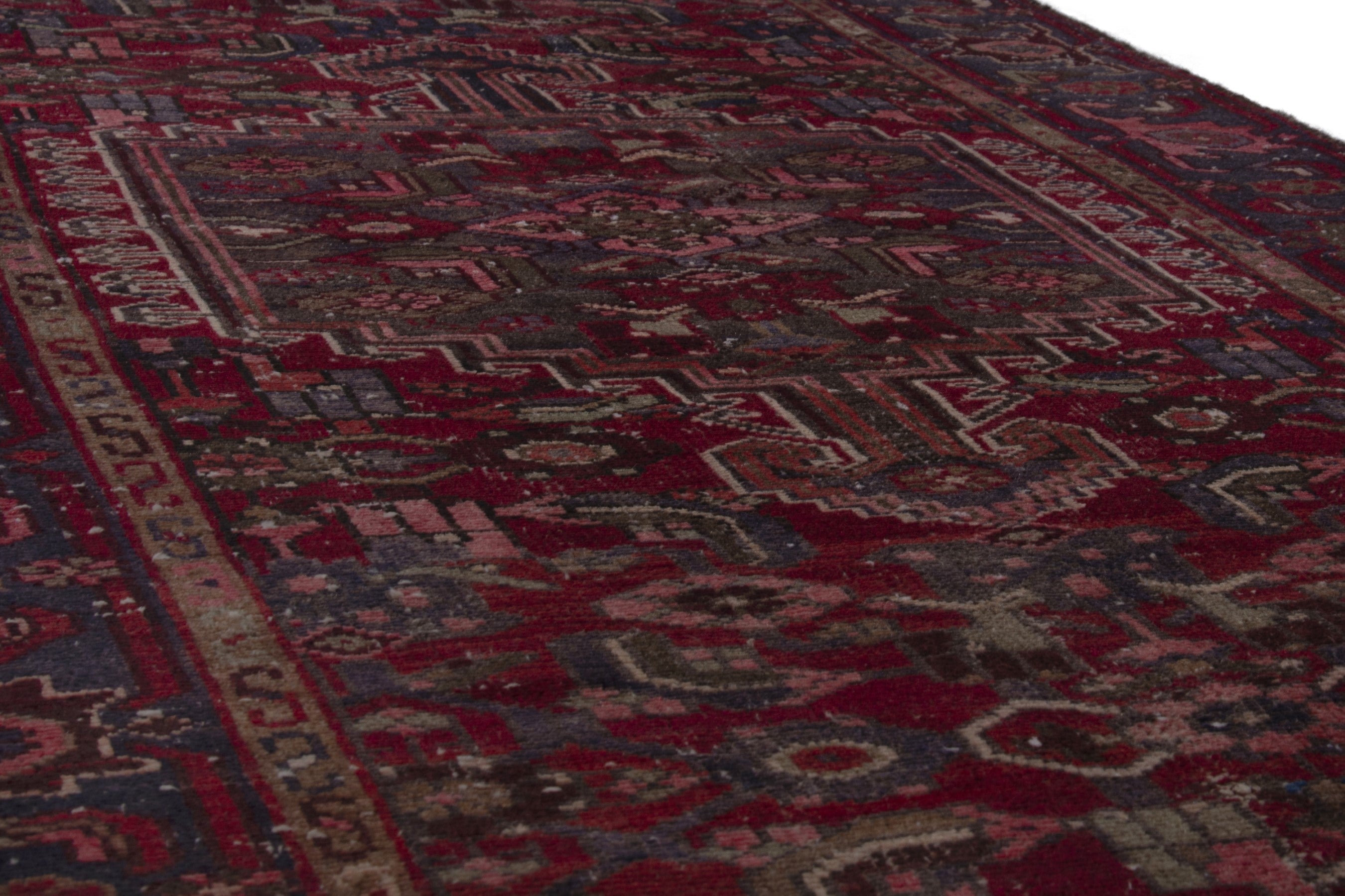 Persian Zanjan runner rug in burgundy and deep red, view 10 of 18