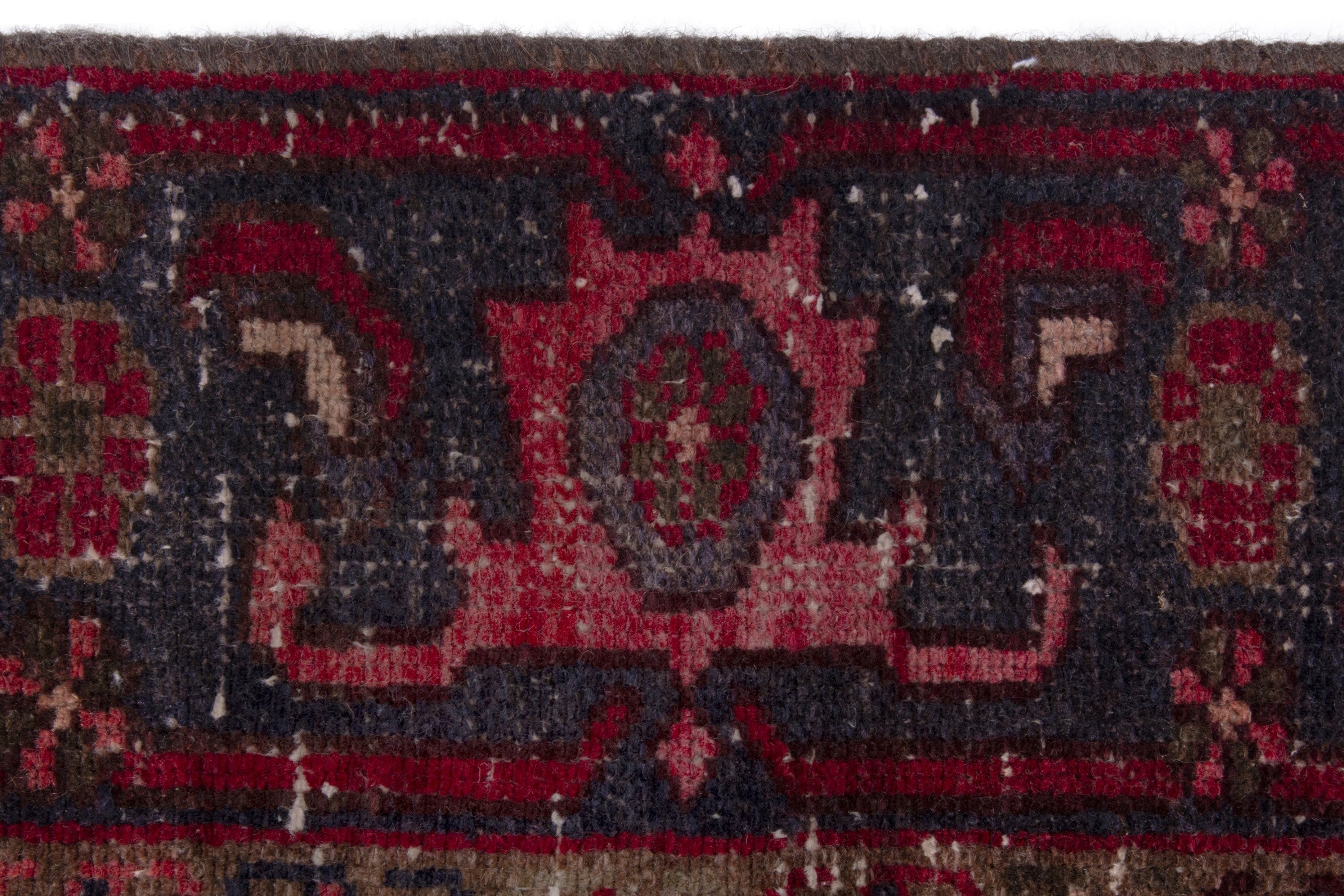 Persian Zanjan runner rug in burgundy and deep red, view 12 of 18