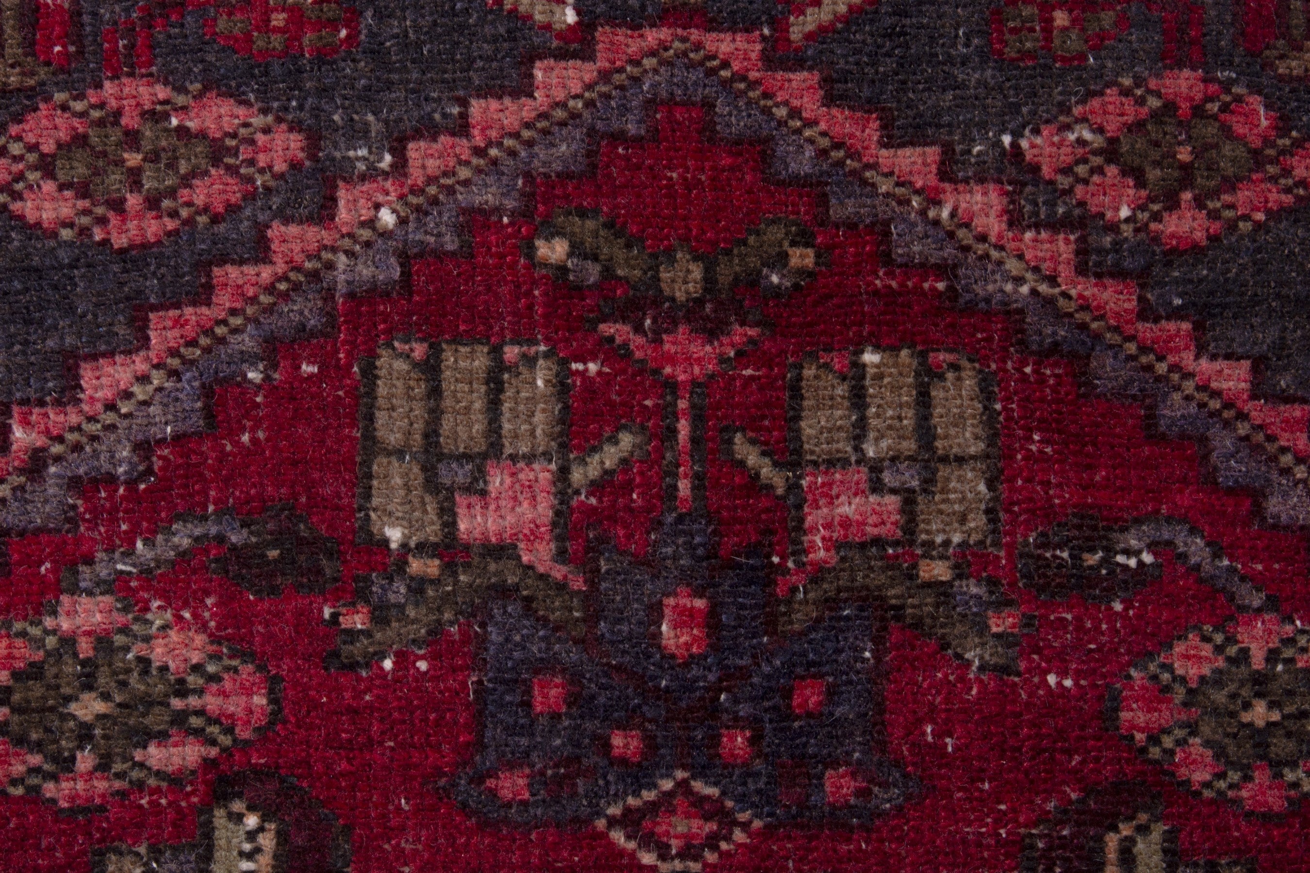 Persian Zanjan runner rug in burgundy and deep red, view 14 of 18