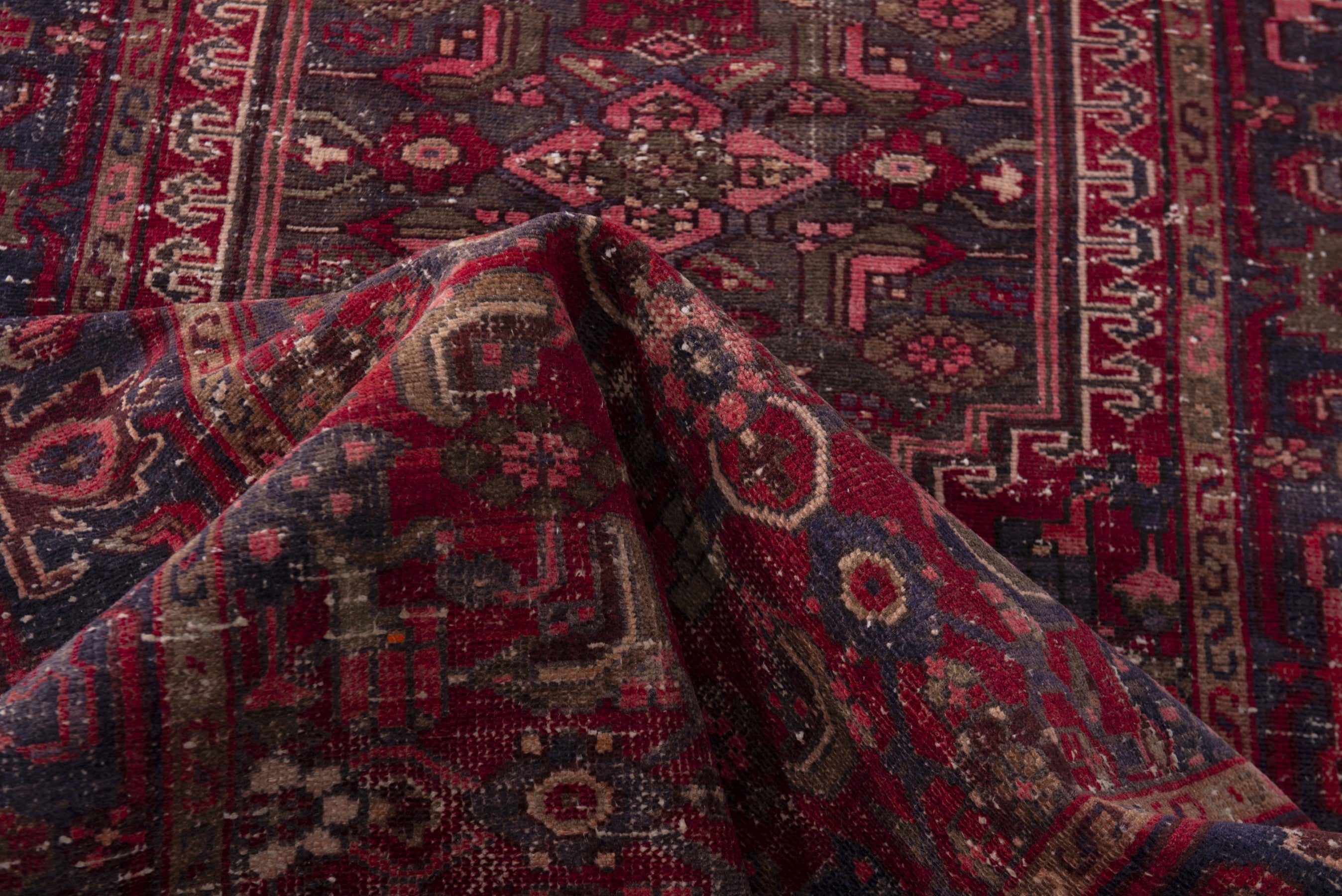 Persian Zanjan runner rug in burgundy and deep red, view 15 of 18