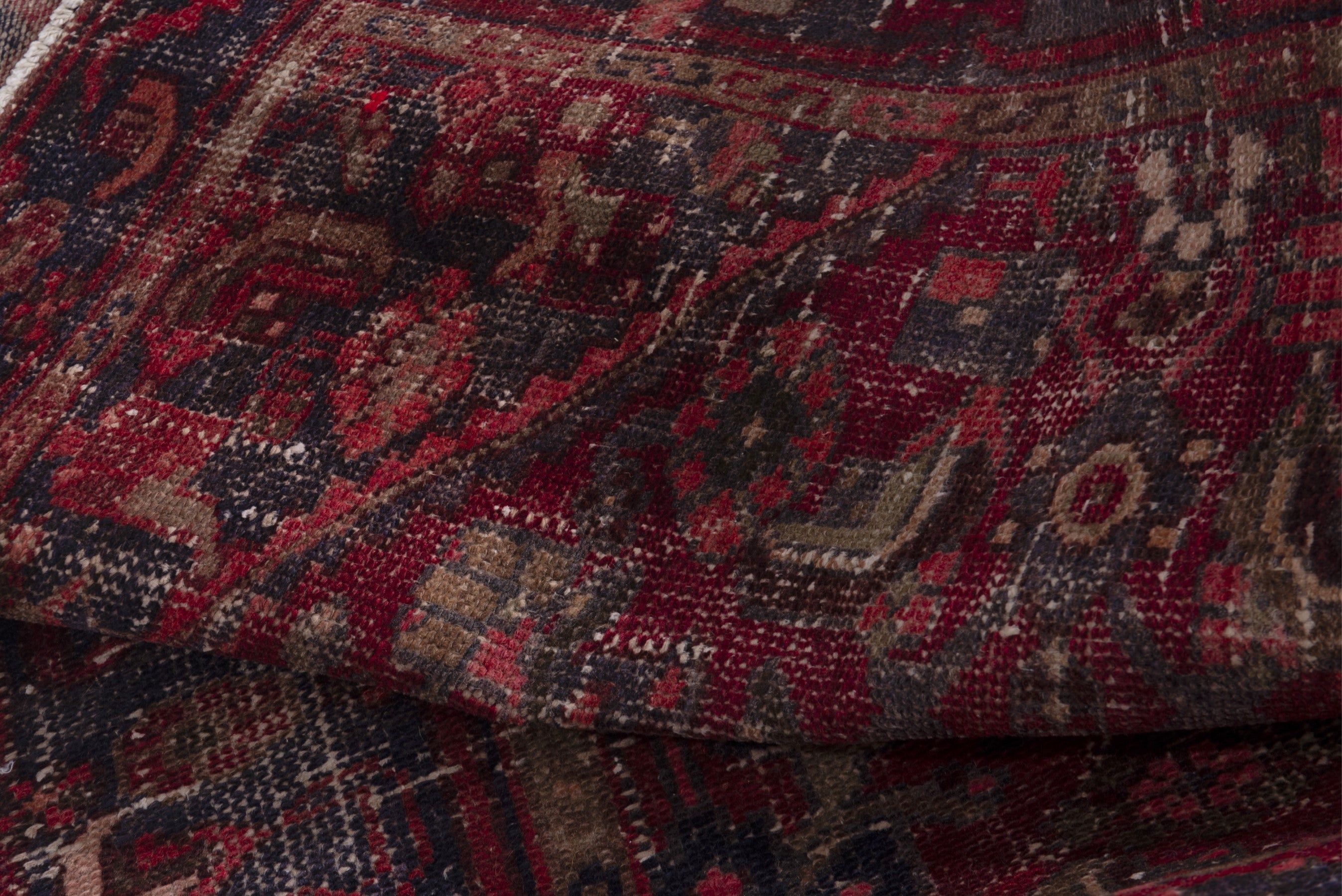 Persian Zanjan runner rug in burgundy and deep red, view 17 of 18