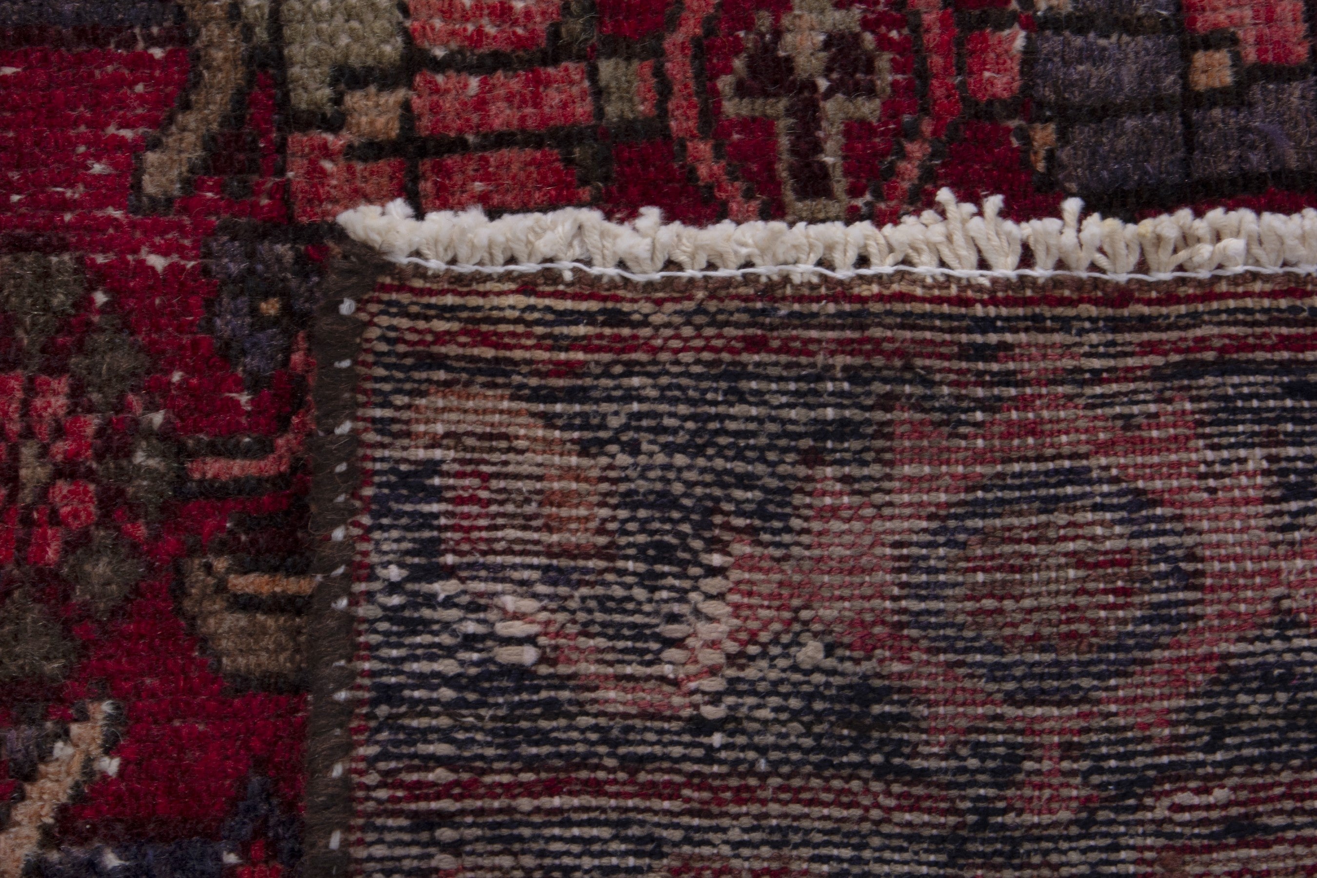 Persian Zanjan runner rug in burgundy and deep red, view 18 of 18