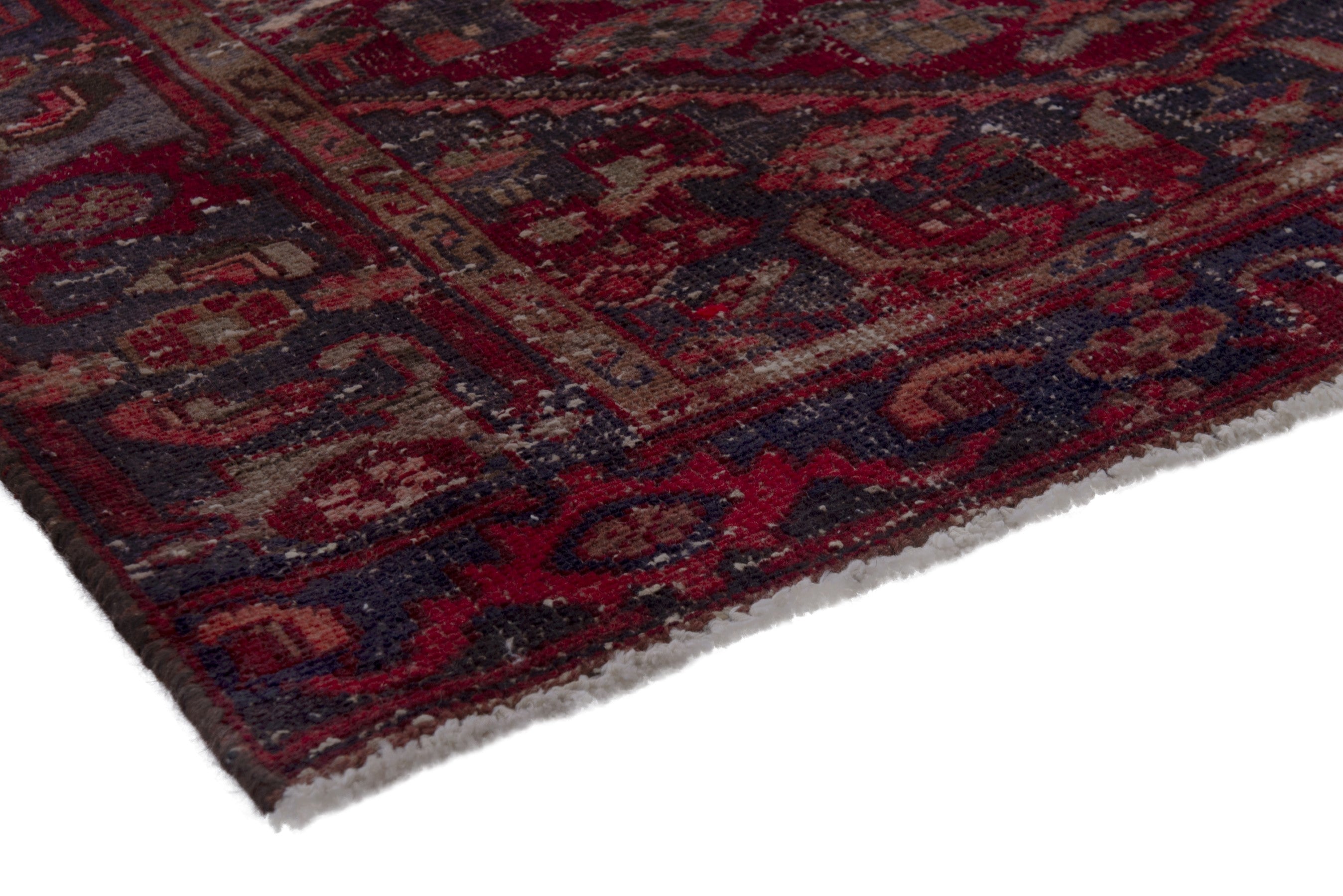 Persian Zanjan runner rug in burgundy and deep red, view 4 of 18
