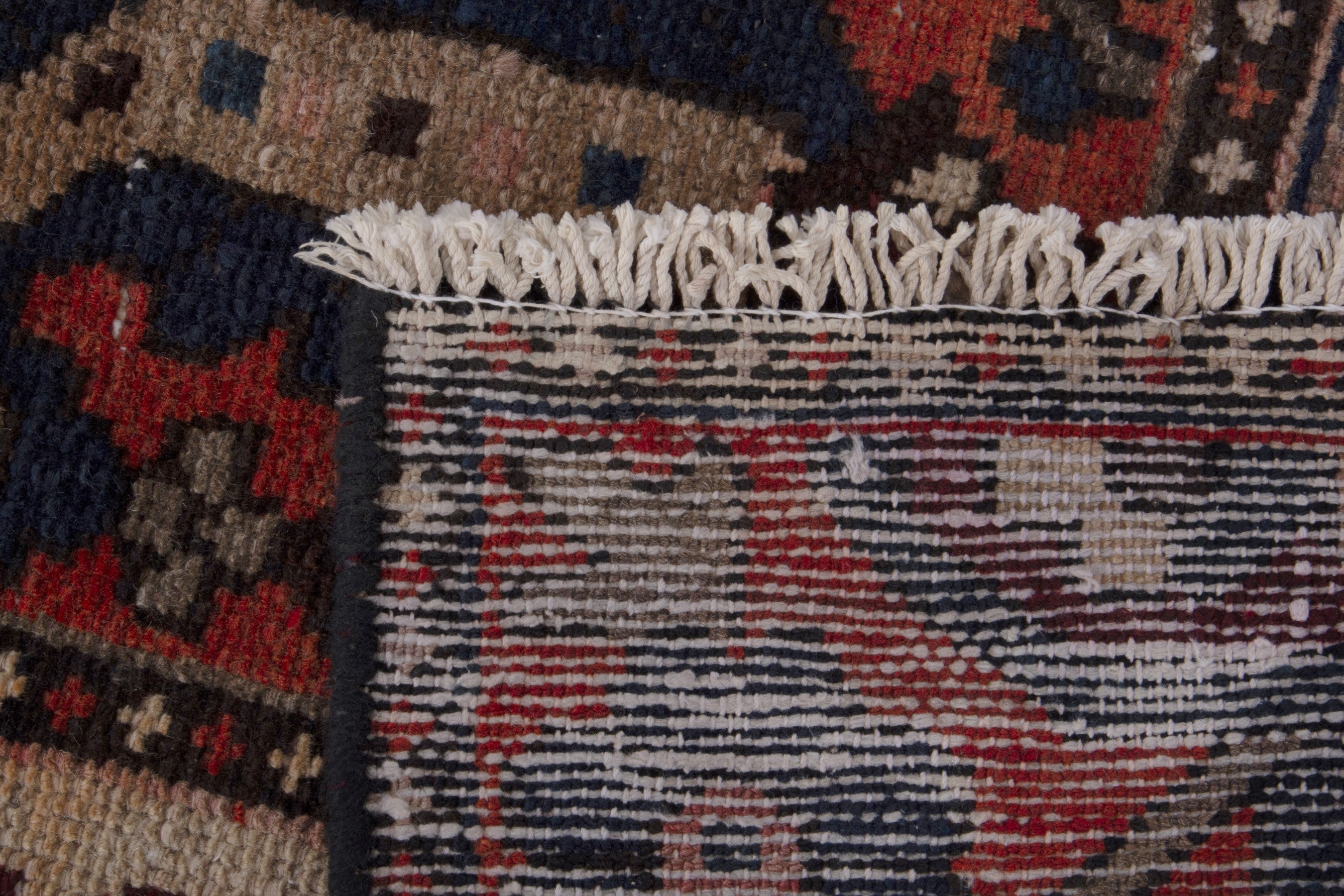 Persian Bakhtiari runner rug in cream and deep red, view 17 of 17