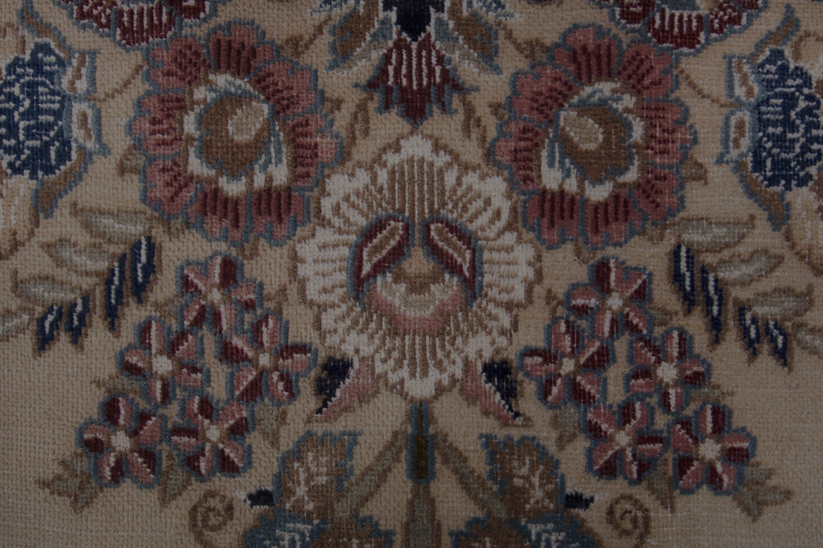 Persian Nain runner rug in cream and muted pink, view 13 of 17