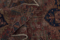 Turkish Anatolian runner rug in terracotta and navy, view 7 of 18