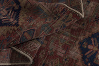 Turkish Anatolian runner rug in terracotta and navy, view 8 of 18